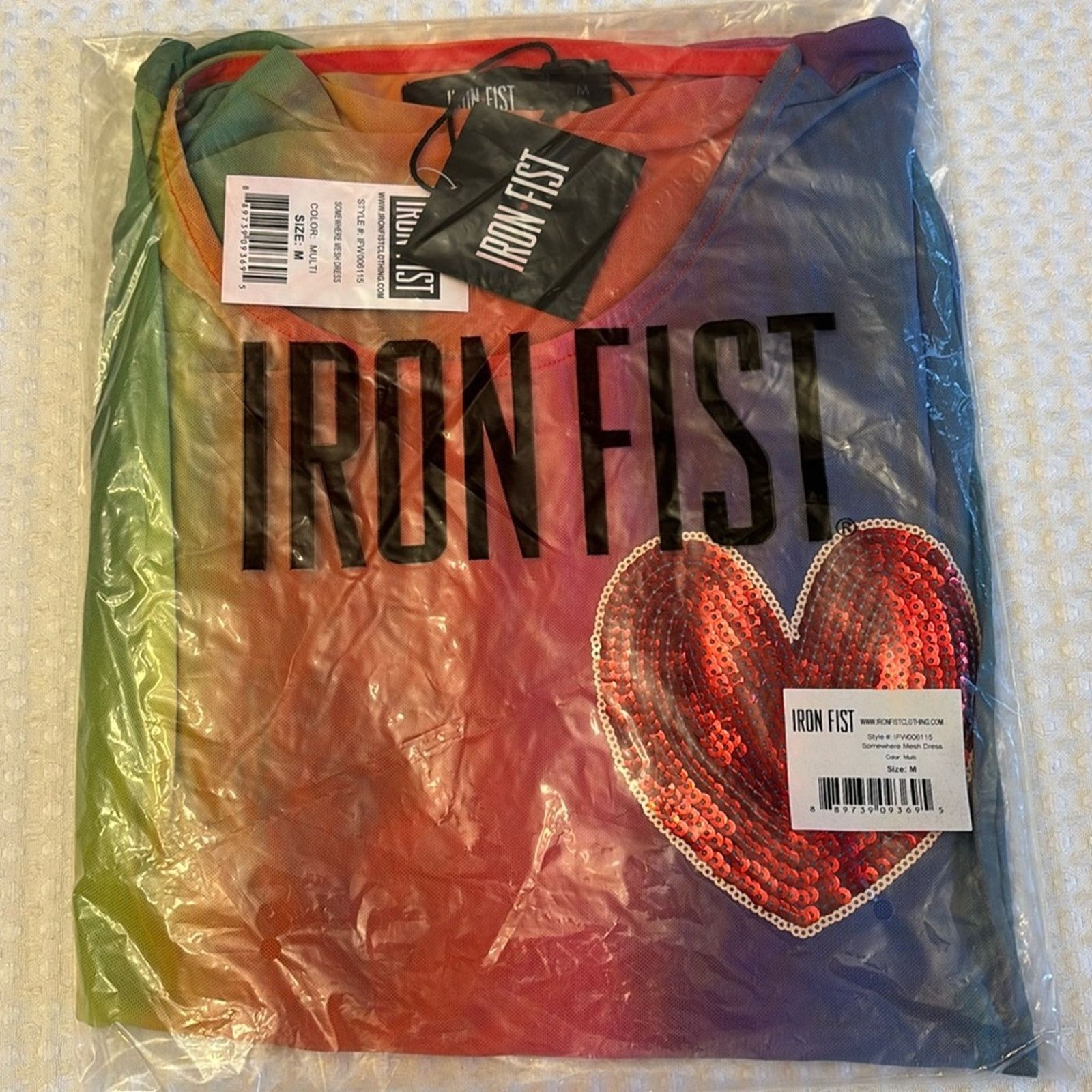 Iron Fist NEW! Iron Fist M Somewhere Rainbow Sheer Mini Dress Sequin Size M / US 6-8 / IT 42-44 - 2 Thumbnail