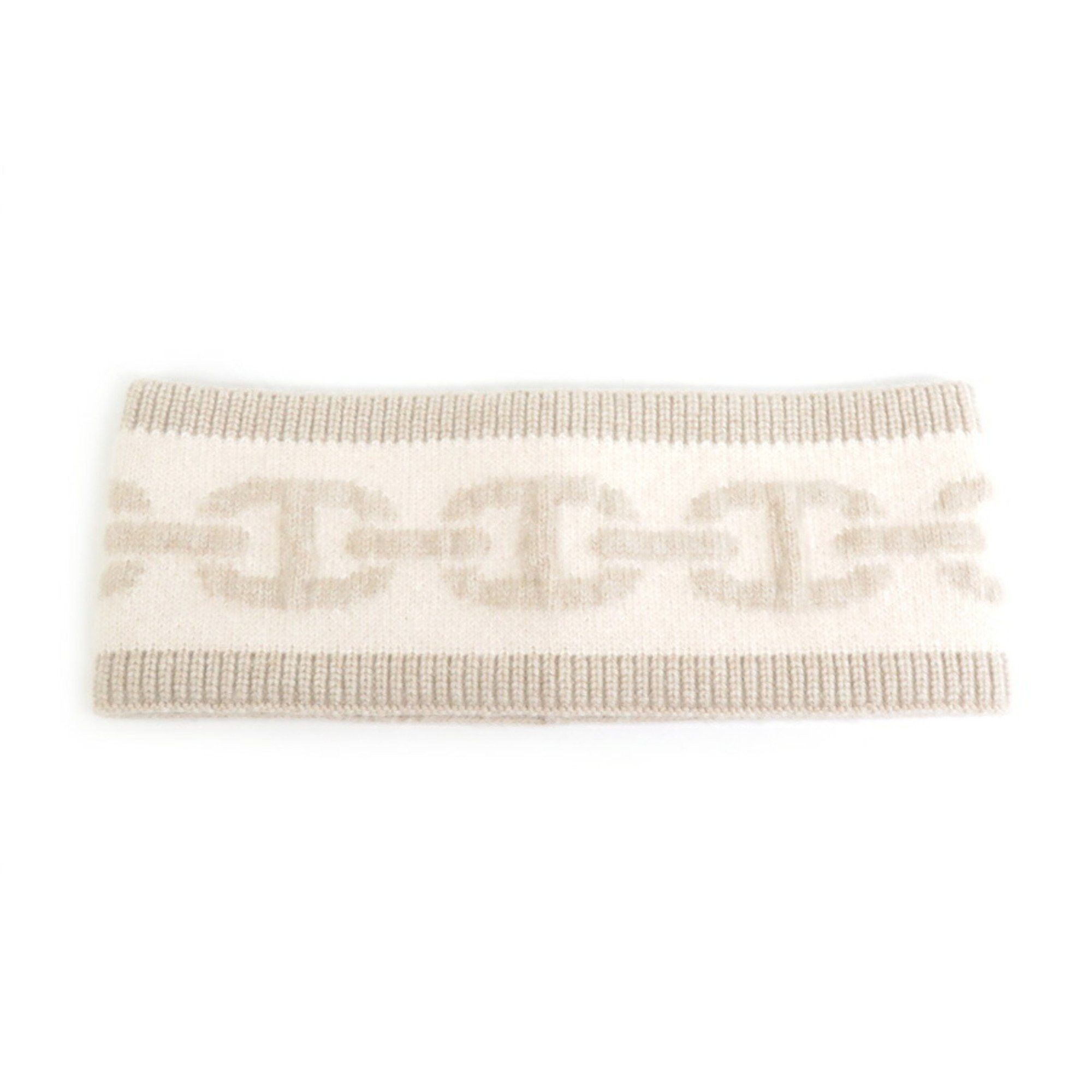image of Hermes Headband Chaine D'ancre Cashmere Beige Women's R9977F