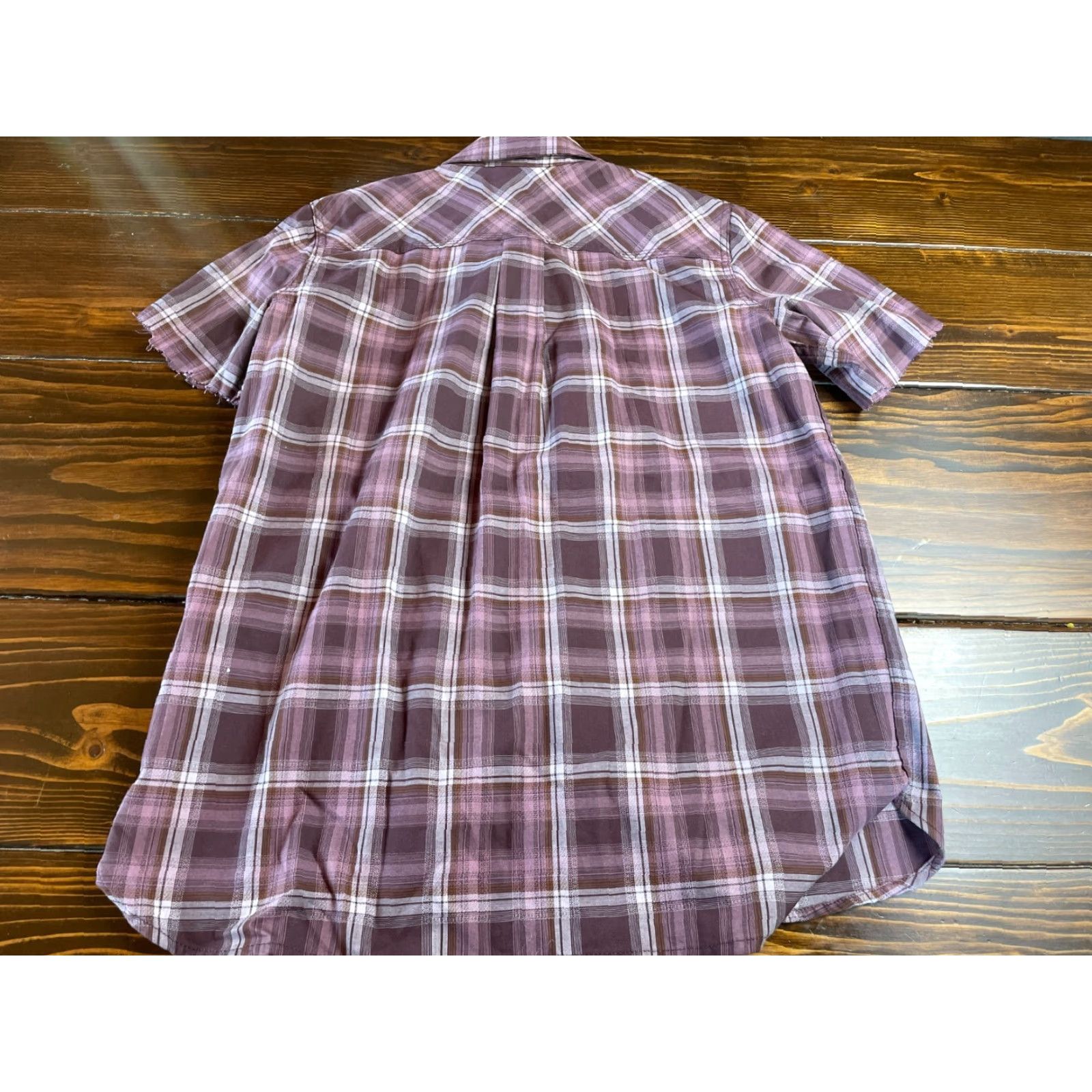 Carhartt VINTAGE Carhartt Shirt Womens L Purple Button Up Plaid Cut Off Sleeve Modified Size L / US 10 / IT 46 - 2 Thumbnail