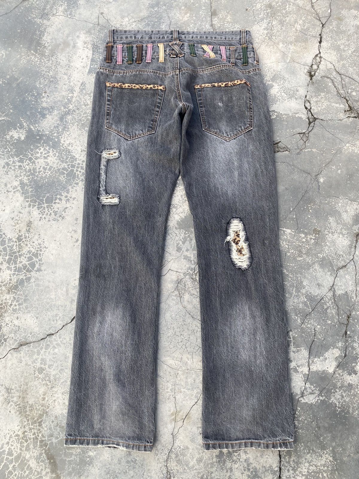 If Six Was Nine 🔥NYLAUS EXPLOSION🔥Leopard Double Waist Jeans Size US 33 - 5 Thumbnail