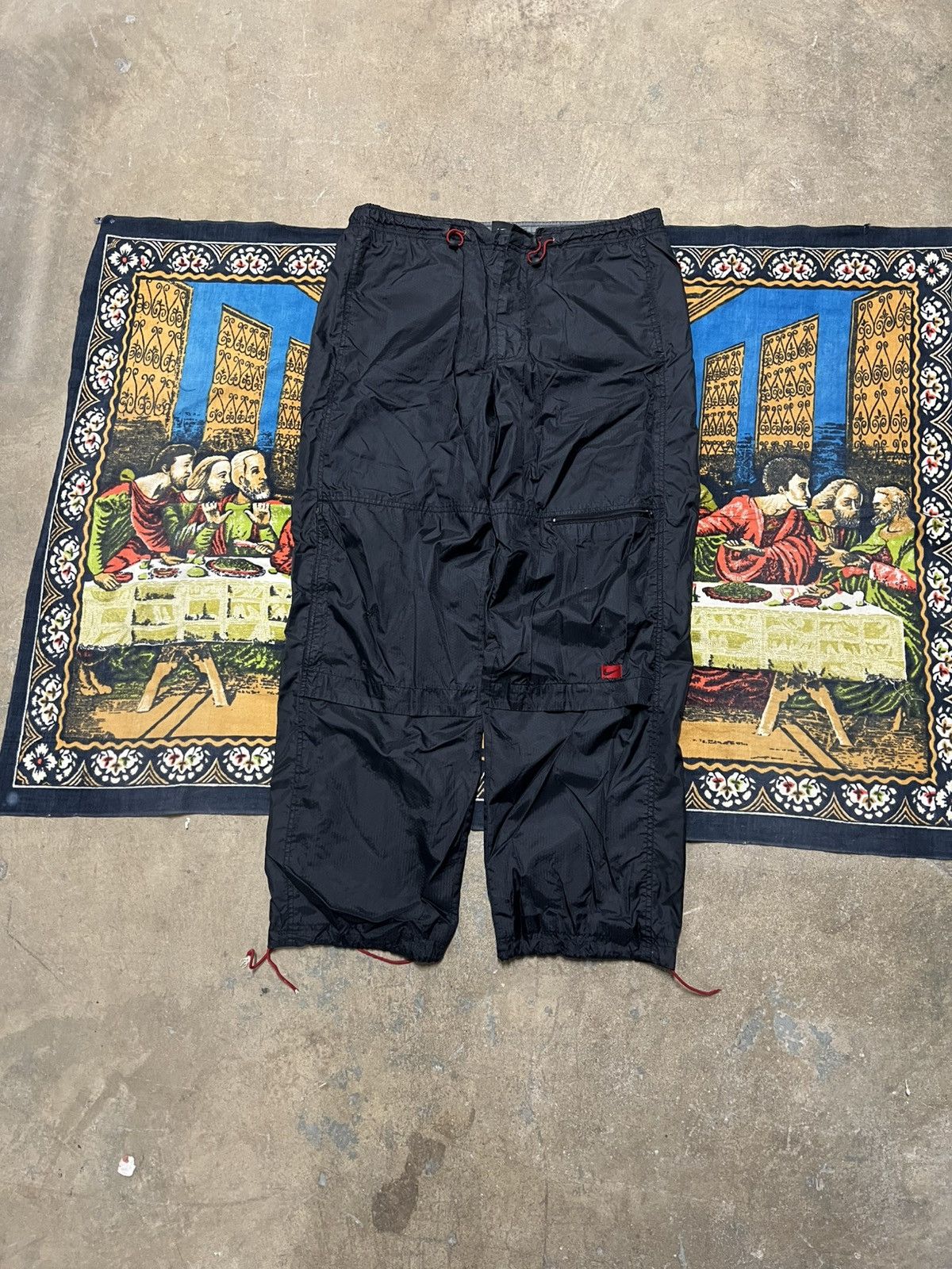 Nike Vintage Black Red Nike track pants Baggy Skater y2k Sports Size US 34 / EU 50 - 1 Thumbnail
