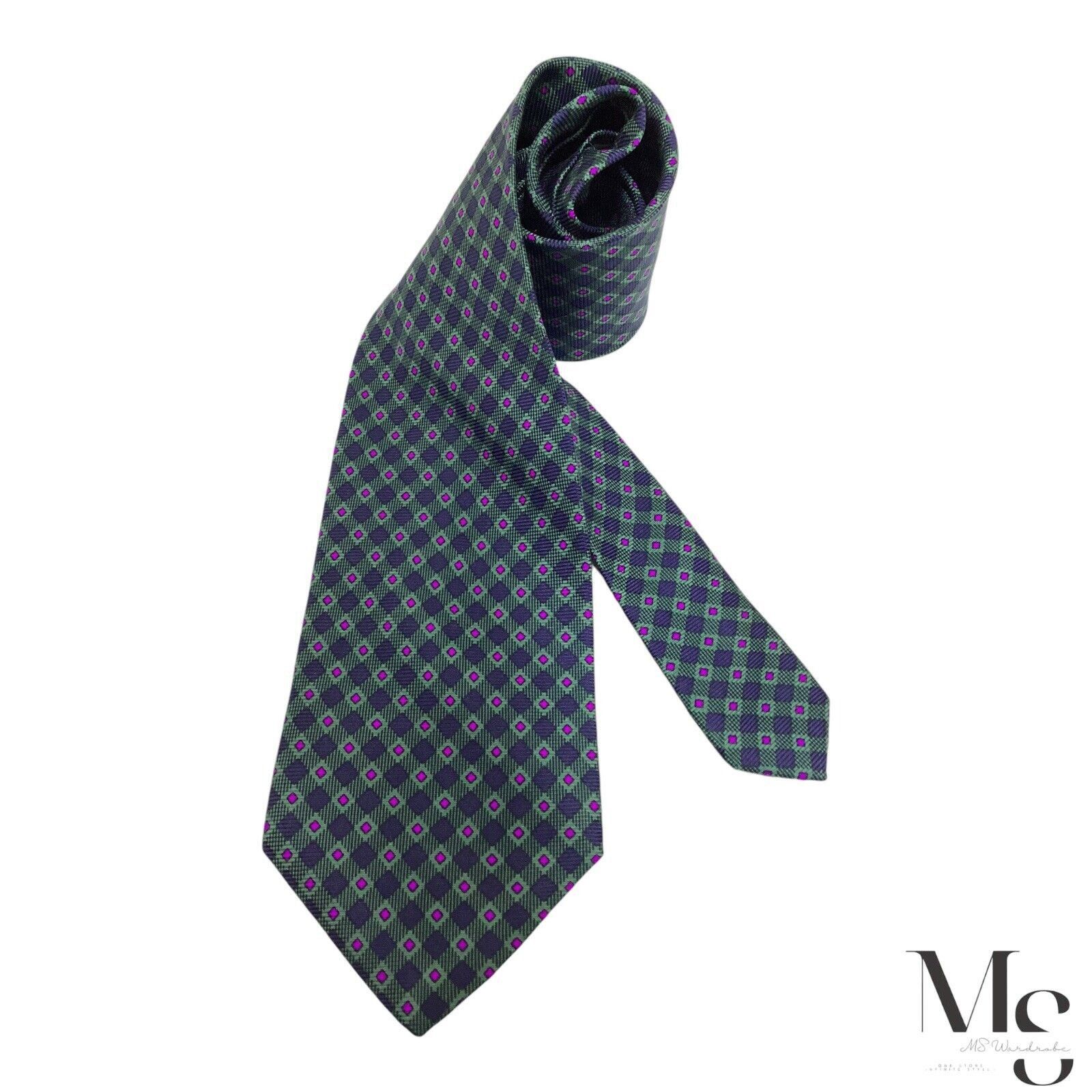 Stefano Ricci STEFANO RICCI XL Green Geometric Silk Tie Made In Italy W:4" Size ONE SIZE - 2 Thumbnail