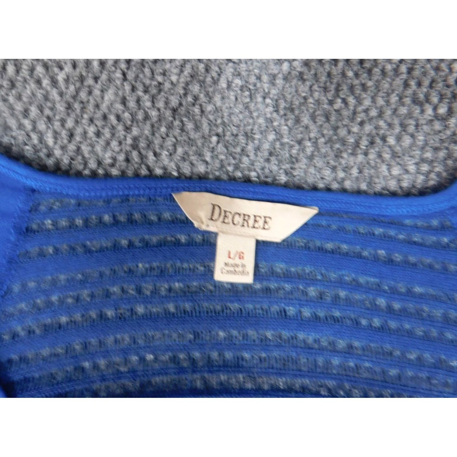 Decree Decree Blouse L Womens Blue Crew Neck Short Sleeve Pullover Floral Butterfly Stretch Casual Top Size L / US 10 / IT 46 - 5 Thumbnail