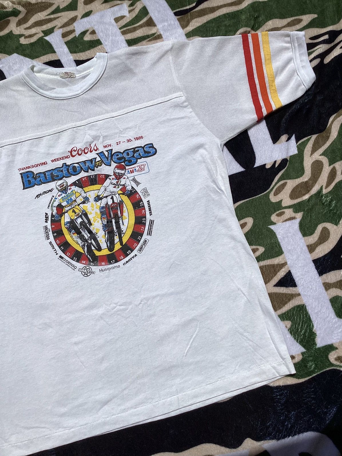 Fox Racing × Vintage Vtg 1986 Coors Barstow Vegas MS racing motocross dirtbike Te Size US XL / EU 56 / 4 - 2 Thumbnail