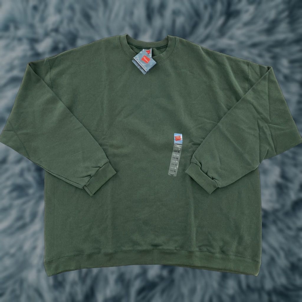 Hanes VINTAGE Hanes Green Crew Neck Sweater Adult 3XL Fleece Pullover Y2K Mens Size US XXL / EU 58 / 5 - 1 Thumbnail