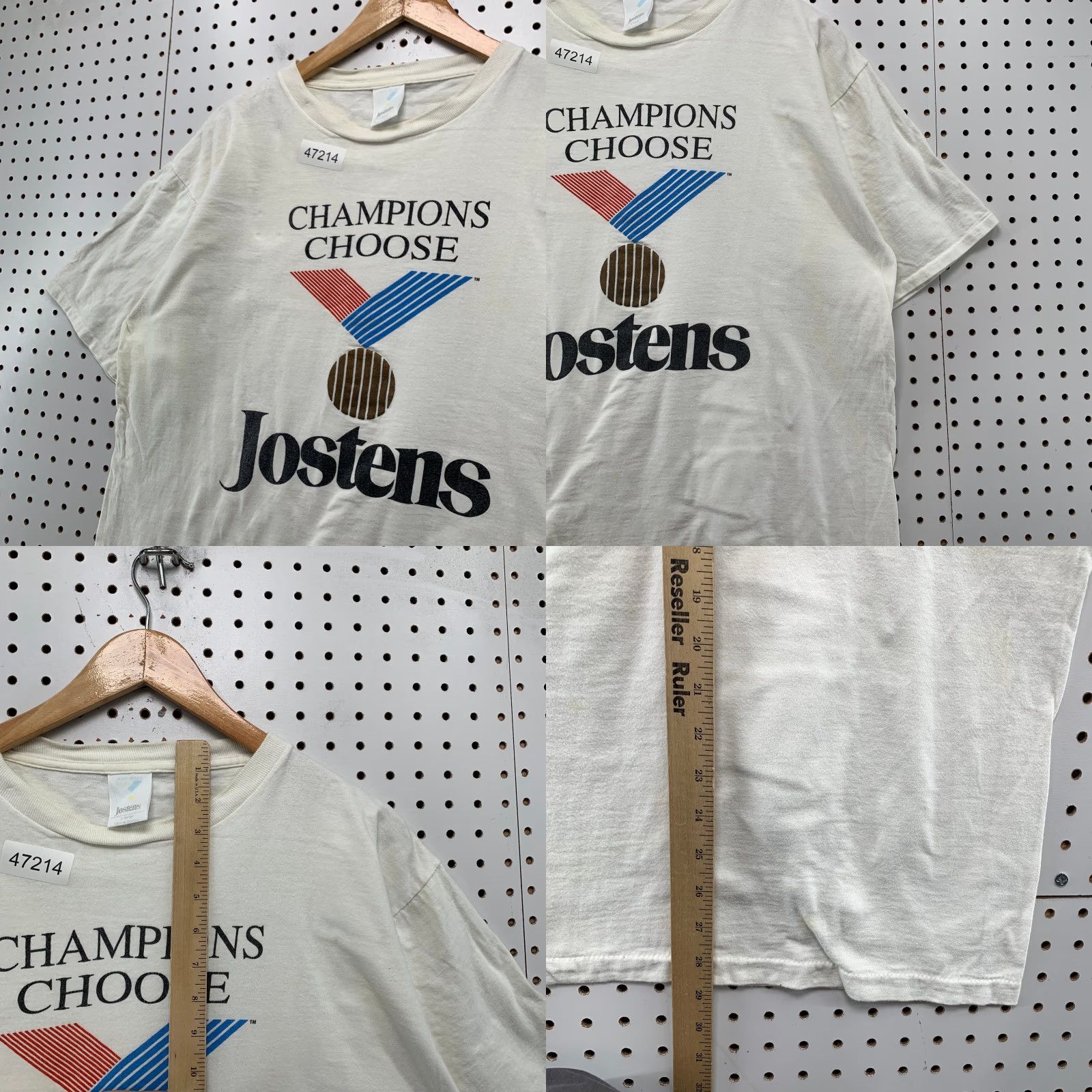 Champion VINTAGE Jostens T-Shirt Mens XL White Champions Choose Graphic Short Sleeve USA Size US XL / EU 56 / 4 - 8 Thumbnail