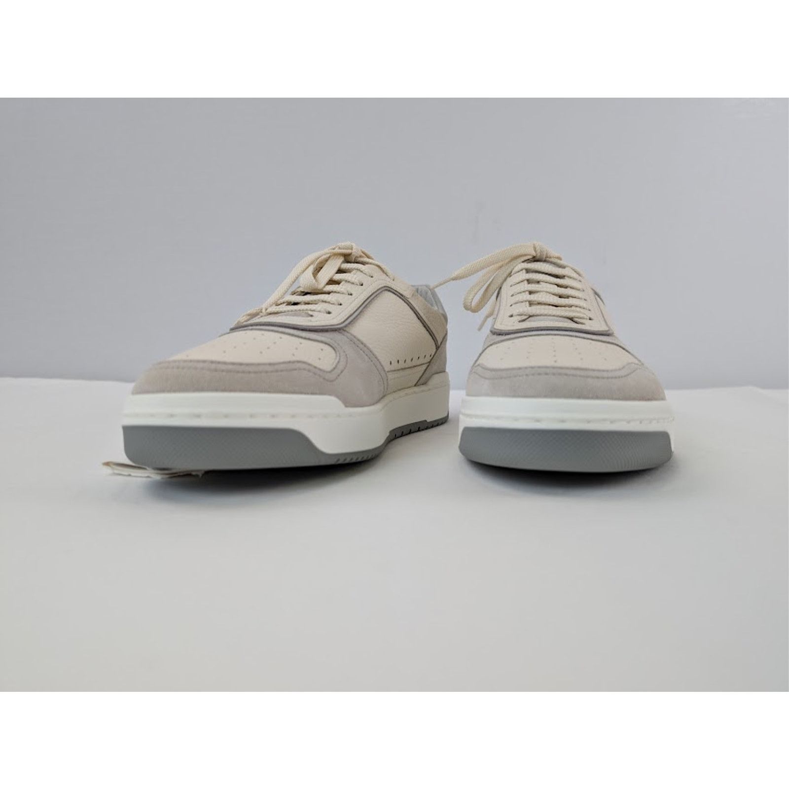 Brunello Cucinelli o1rshd1 Leather Low-Top Sneakers in White / Grey / Cream Size US 8 / EU 41 - 7 Thumbnail