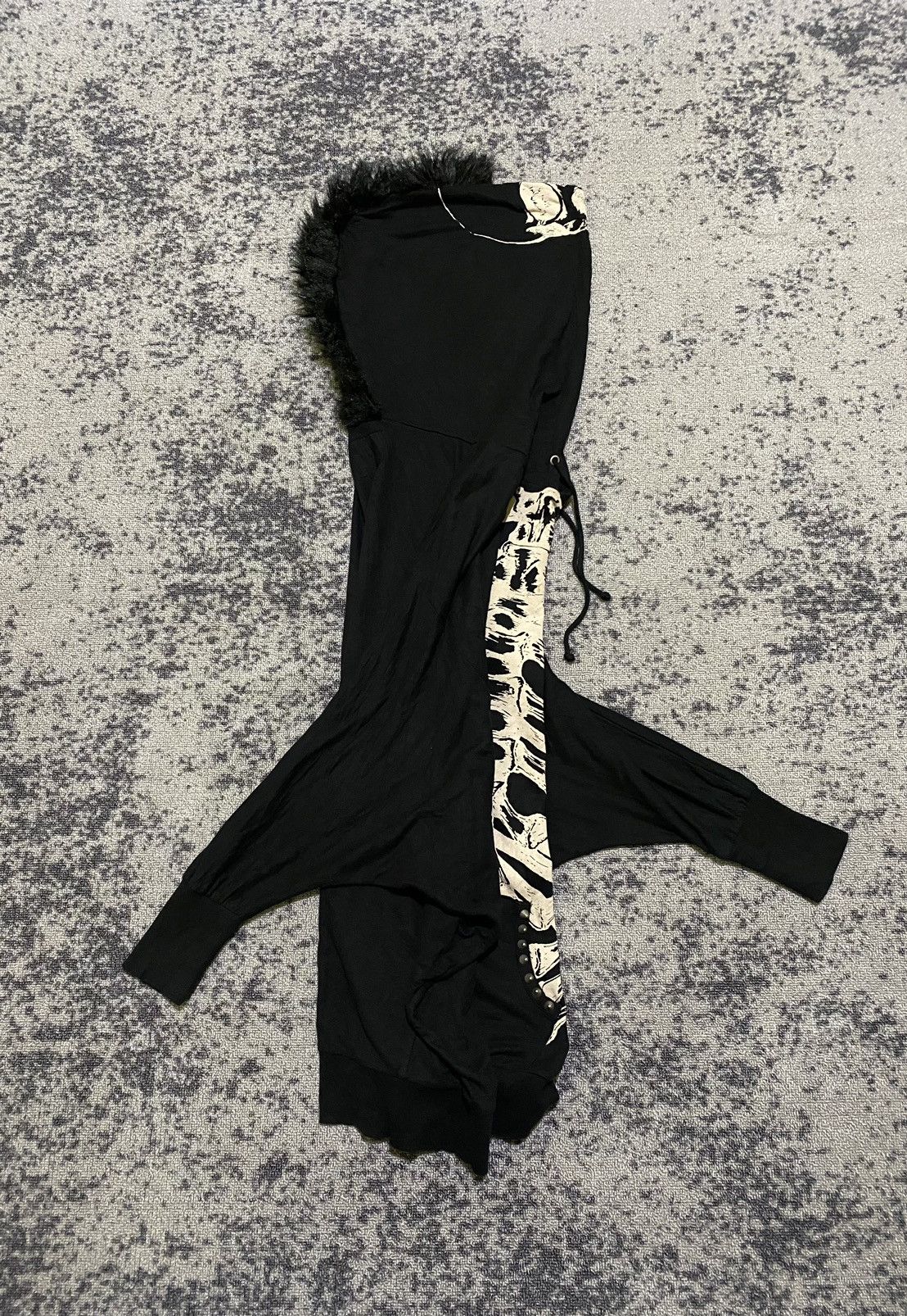 Y2k Glad news oversized studded mohawk hoodie