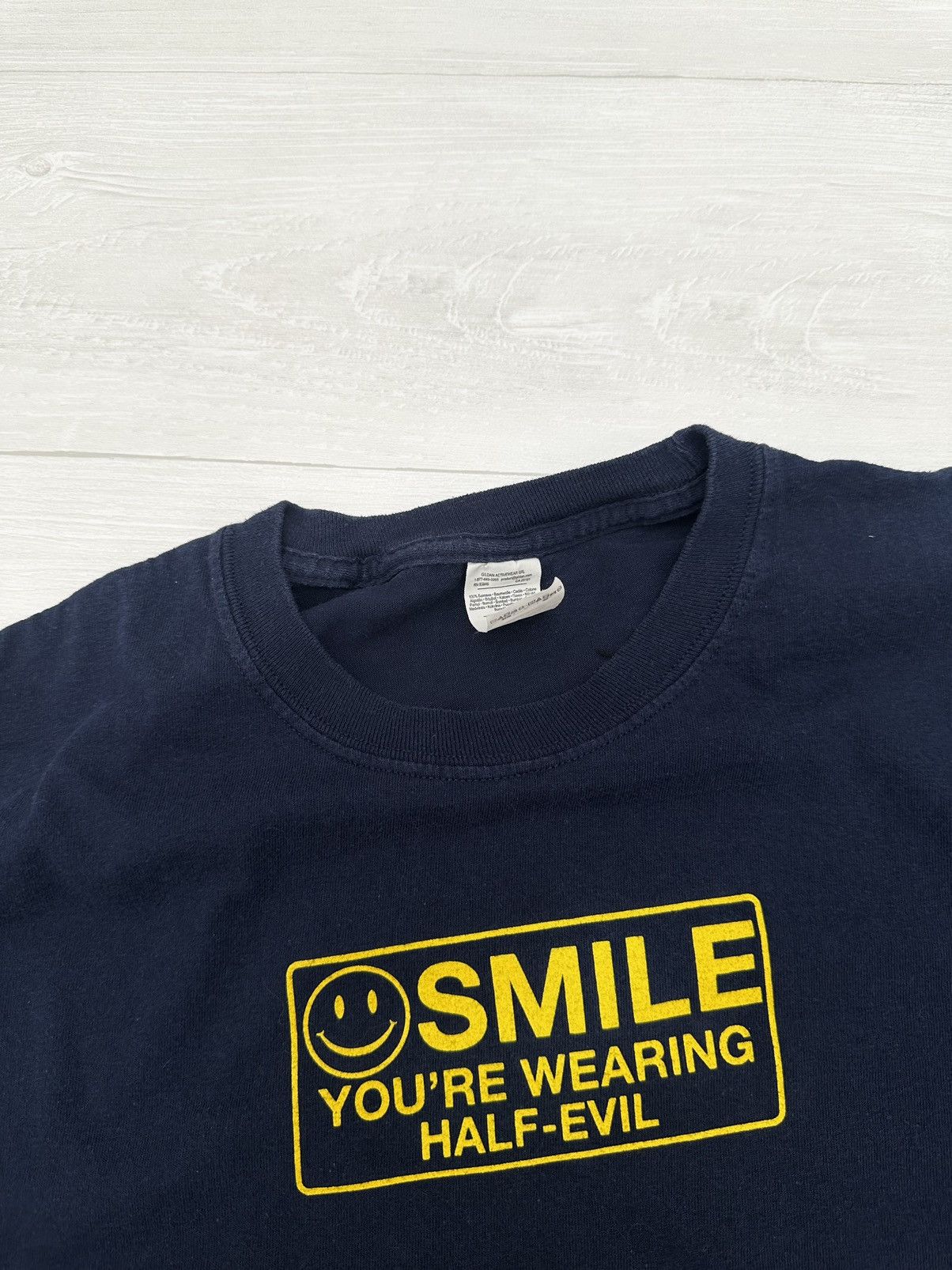 Half Evil Half Evil Navy " Smile Your On Camera " Logo Long Sleeve Size US L / EU 52-54 / 3 - 3 Thumbnail