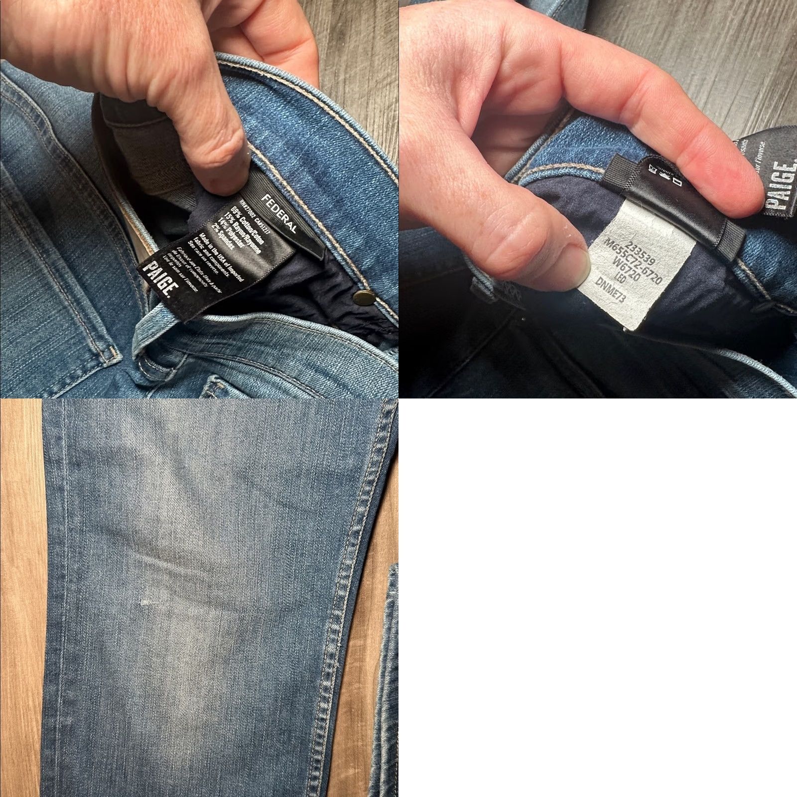 Paige PAIGE Federal Slim Fit LED Blue Jeans - 32 Men Regular Size US 32 / EU 48 - 8 Thumbnail