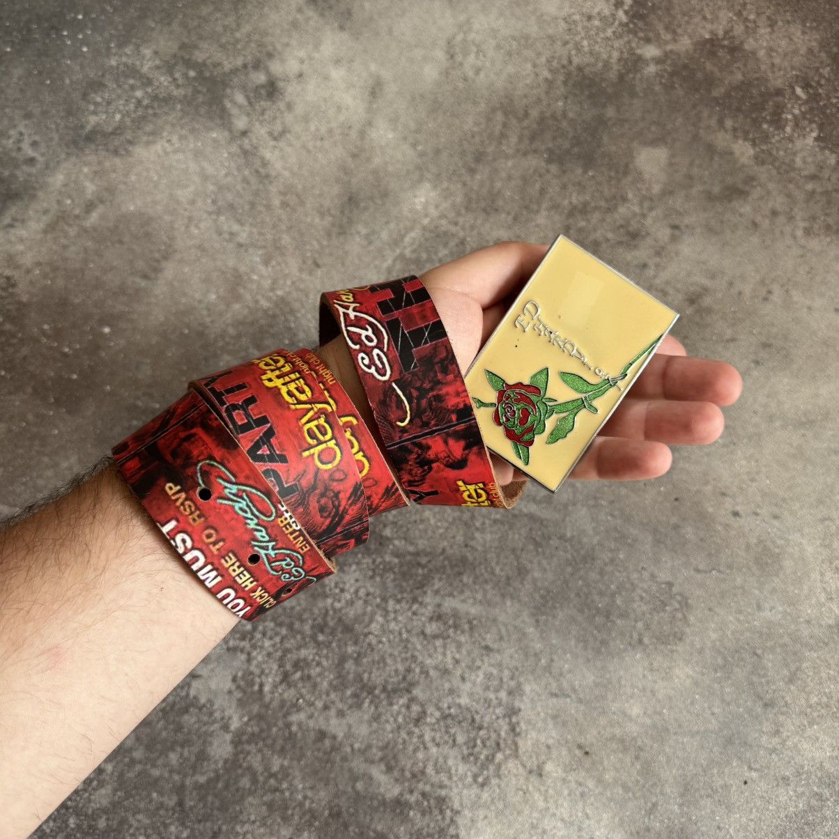 Ed Hardy Ed Hardy Vintage Y2K Leather Belt Size ONE SIZE - 2 Thumbnail