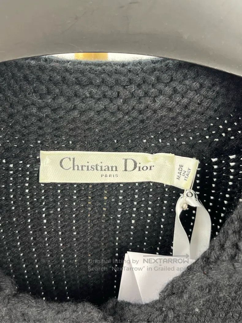 Dior Dior Black rabbit pattern lapel woollen knitted jacket Size XS / US 0-2 / IT 36-38 - 4 Thumbnail