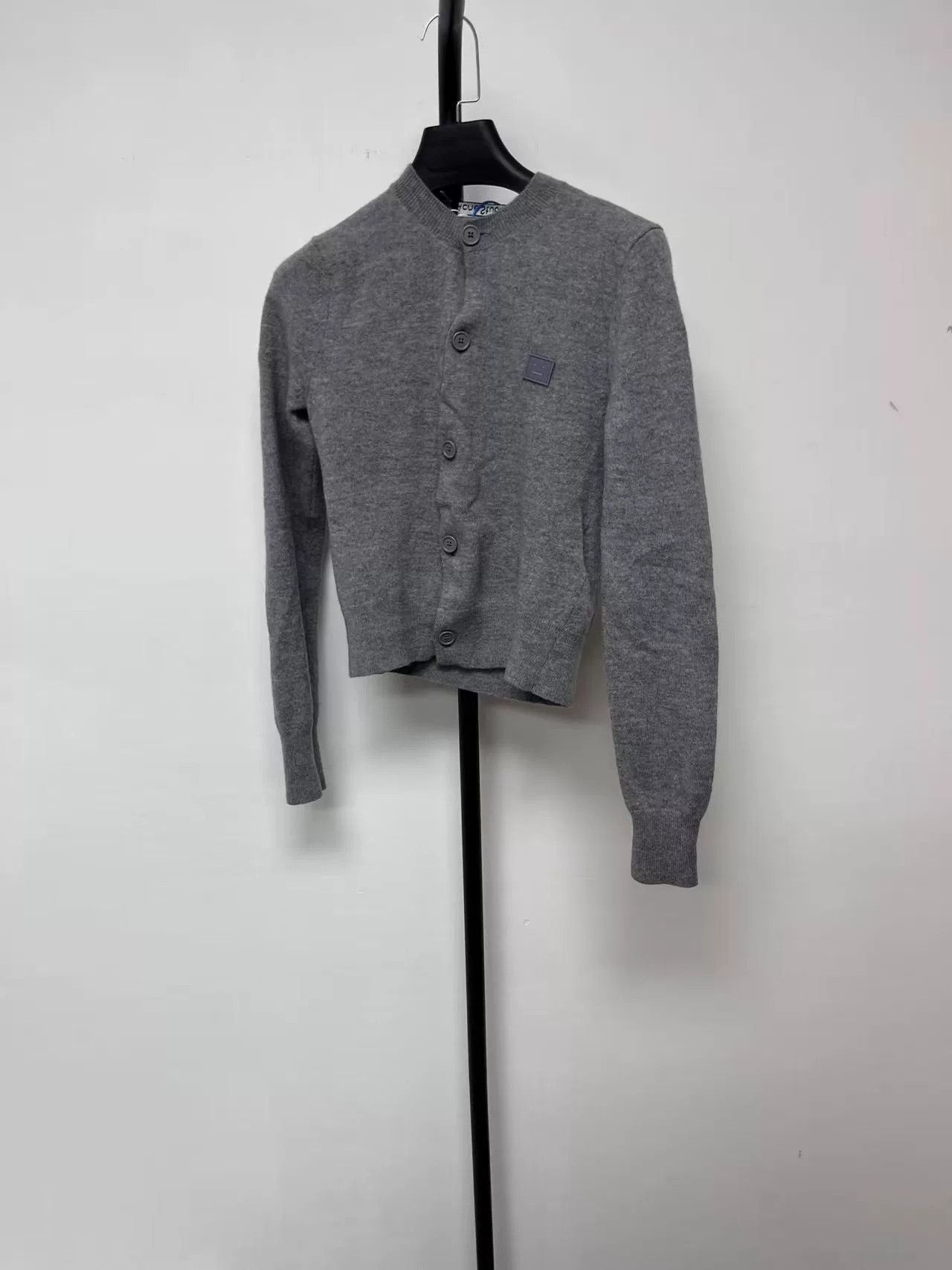 Acne Studios Gray Crew Neck Cardigan