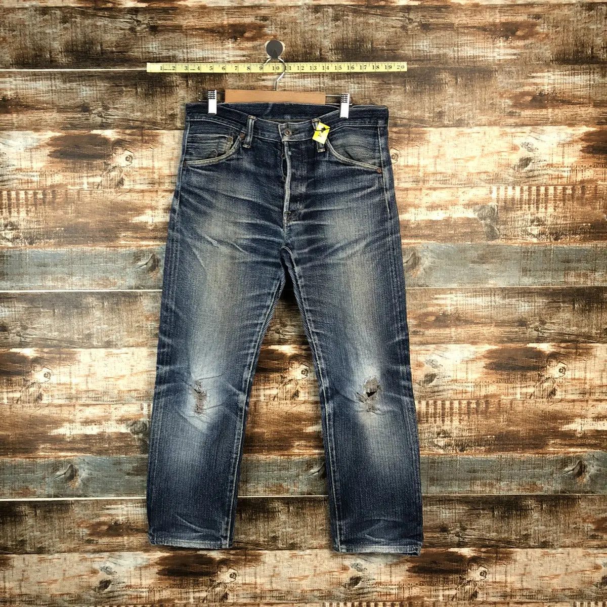 Edition Japan DL Graph Zero Denimio Distressed selvedge Denim Pants #A2073 Size US 33 - 1 Thumbnail