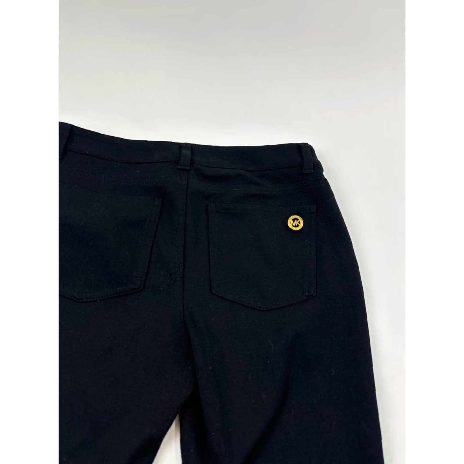 Michael Kors Michael Kors Pants Womens 6 Black Stretch Formal Ankle Skinny Mid Rise Button Pockets Solid Polyester Casual Office Womens Size 28" / US 6 / IT 42 - 7 Thumbnail