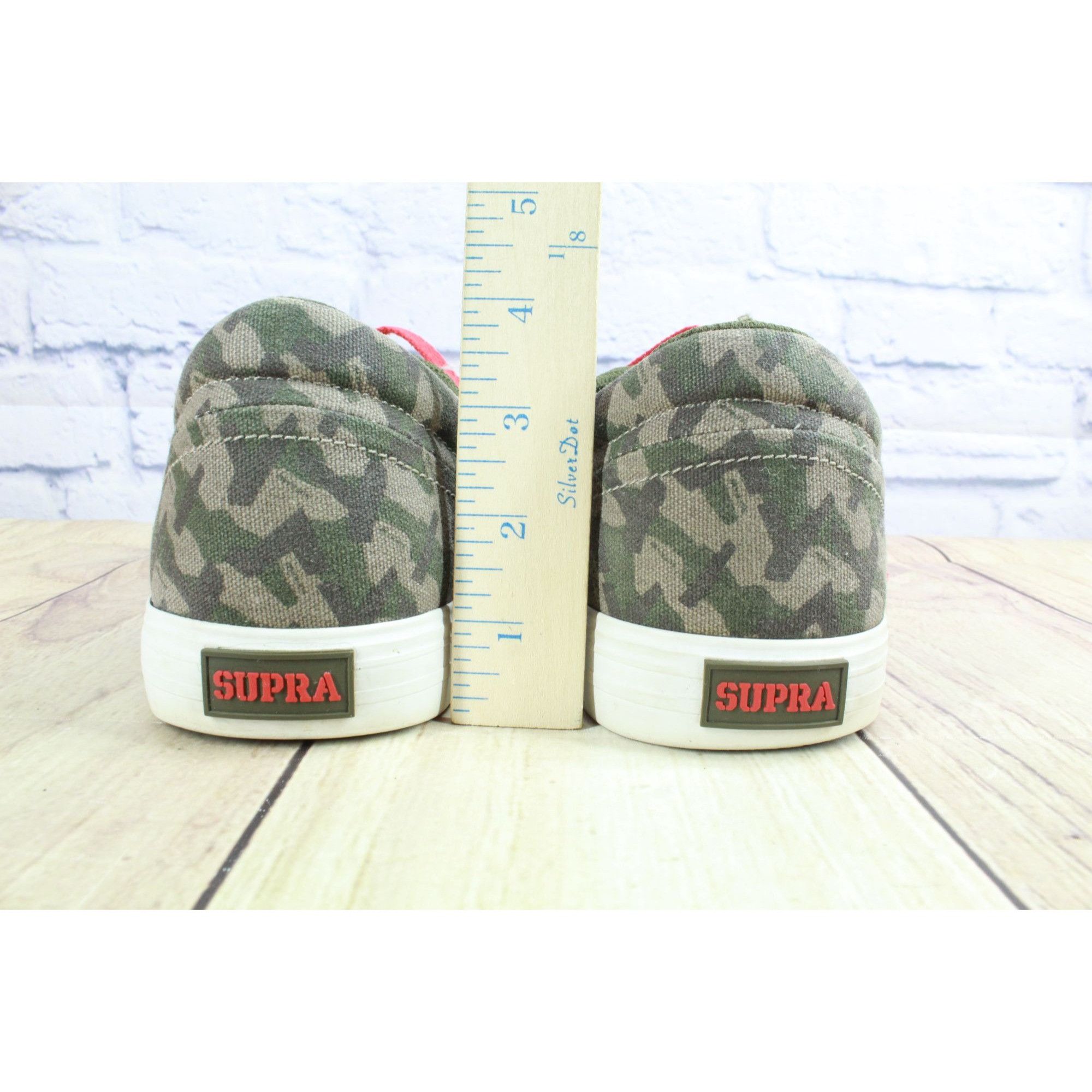 Supra Supra Camo Canvas Skate Shoes Green Red Size US 13 / EU 46 - 6 Thumbnail