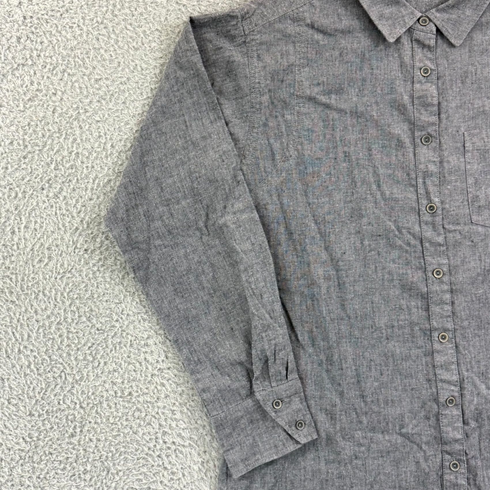 Prana Prana Shirt Women M Gray Long Sleeve Button Pocket Oversize Loose Roll Tab Shirt Women M Gray Oversized Pocket Button-Up Size M / US 6-8 / IT 42-44 - 5 Thumbnail