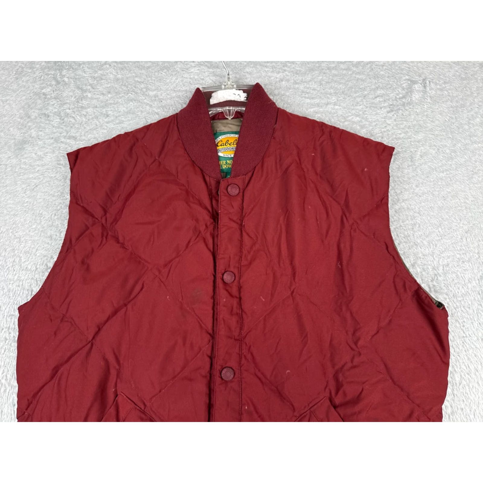 Vintage VINTAGE Cabelas Vest Adult Medium Red Quilted Goose Down Hiking Hunting Button Up Mens Size US M / EU 48-50 / 2 - 4 Thumbnail