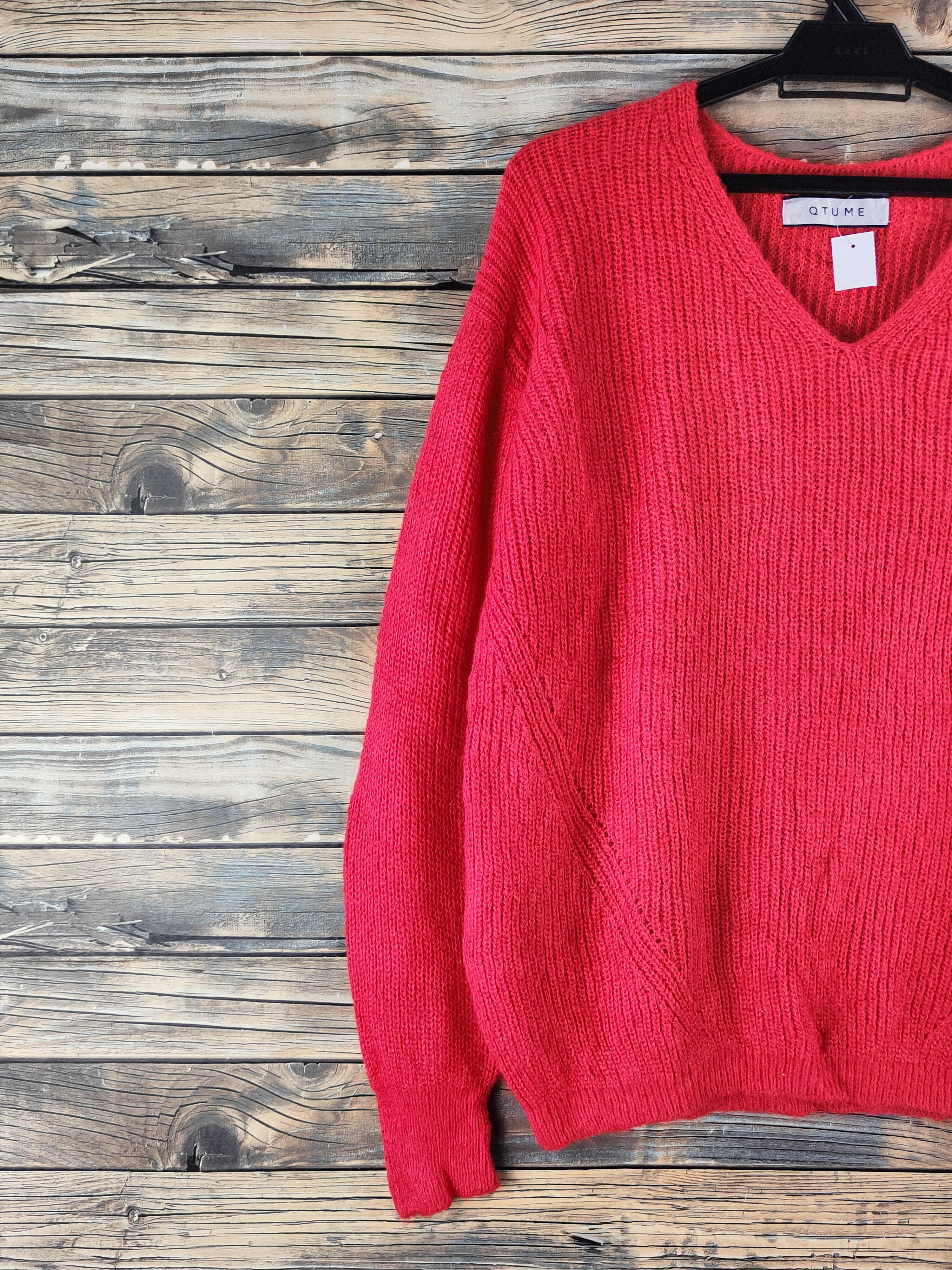 Japanese Brand DL Qtume Red Knitwear Sweatshirts #46-940 Size L / US 10 / IT 46 - 3 Thumbnail