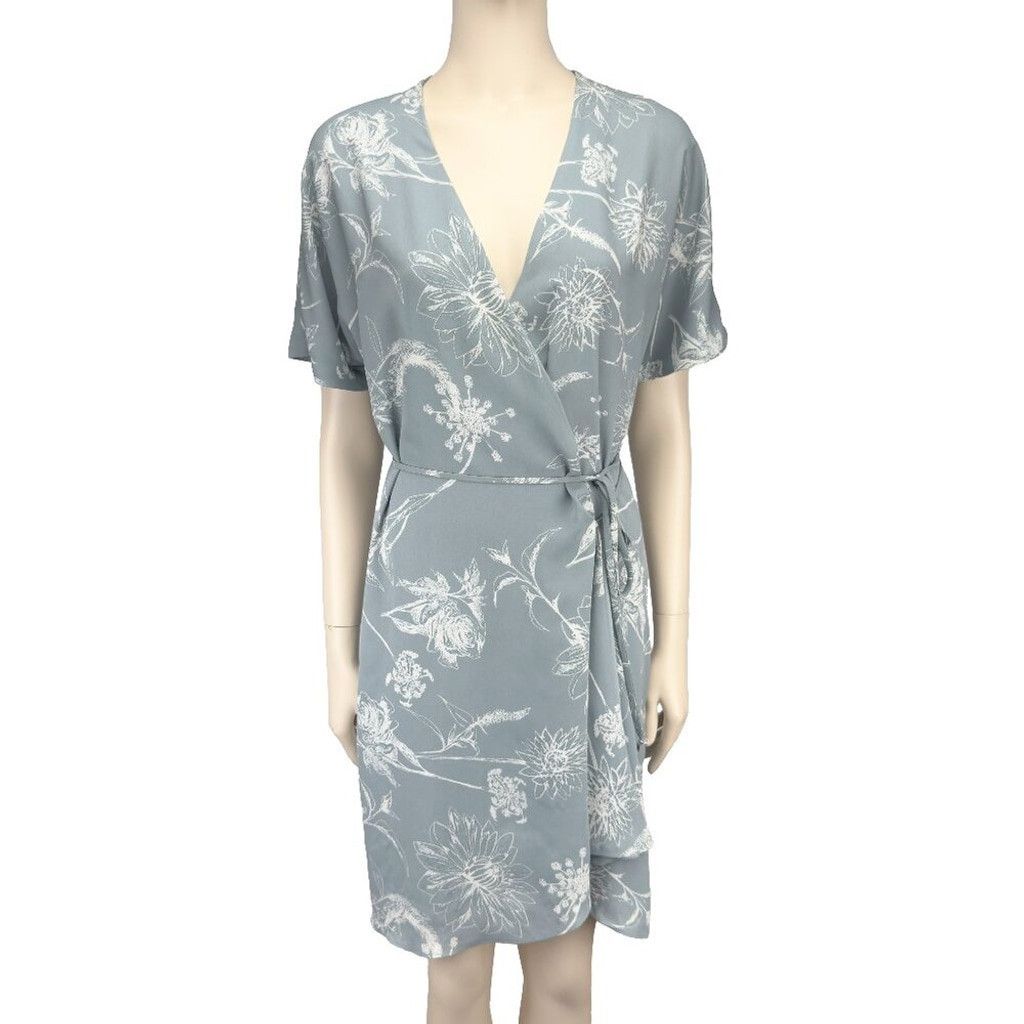 Other BABATON Wallace Wrap Baby Blue-Grey White Mini Dress Size M Size M / US 6-8 / IT 42-44 - 1 Thumbnail