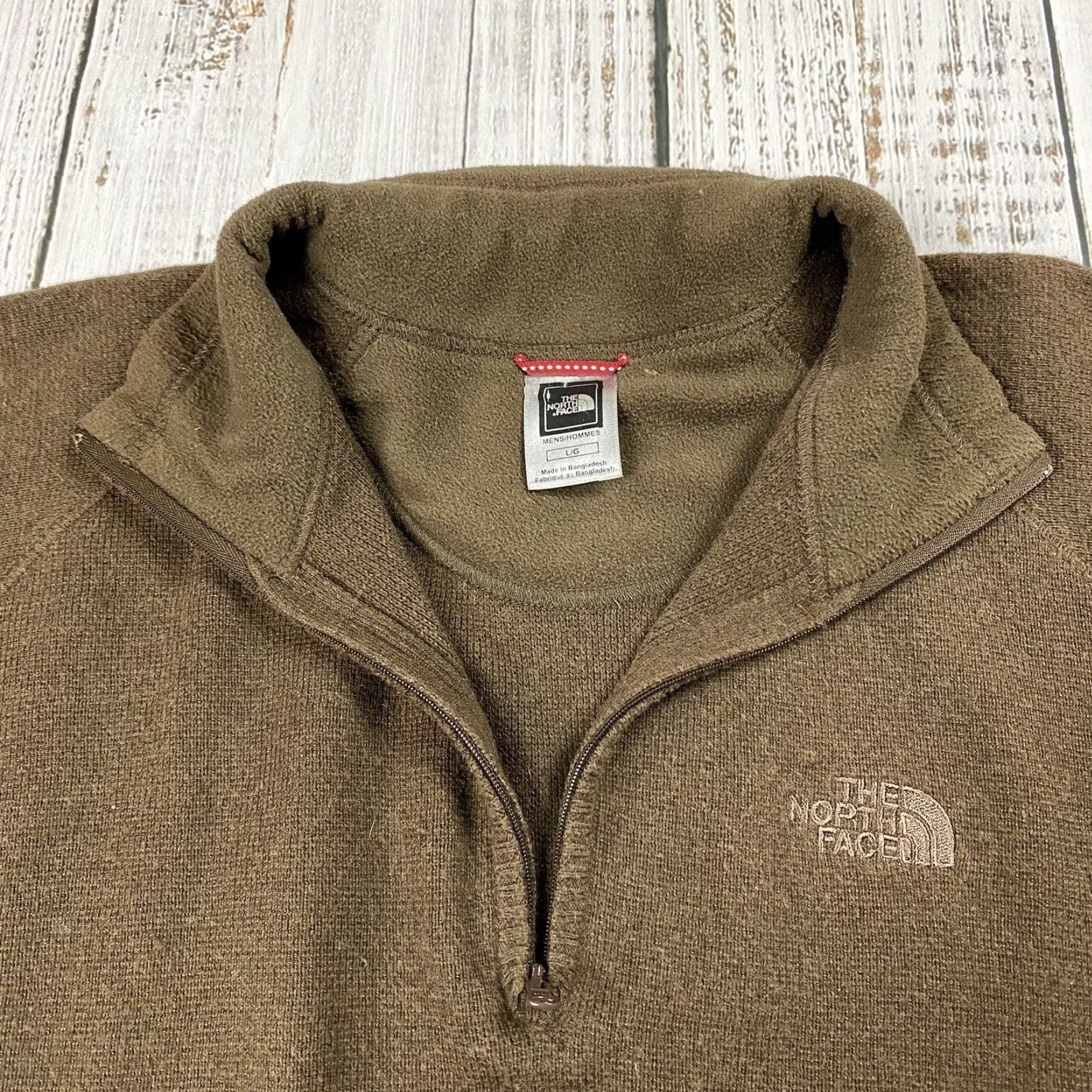 The North Face THE NORTH FACE Pullover Sweater 1/4 Zip Long Sleeve Regular Fit Mens Large Brown Outdoor Size US L / EU 52-54 / 3 - 3 Thumbnail
