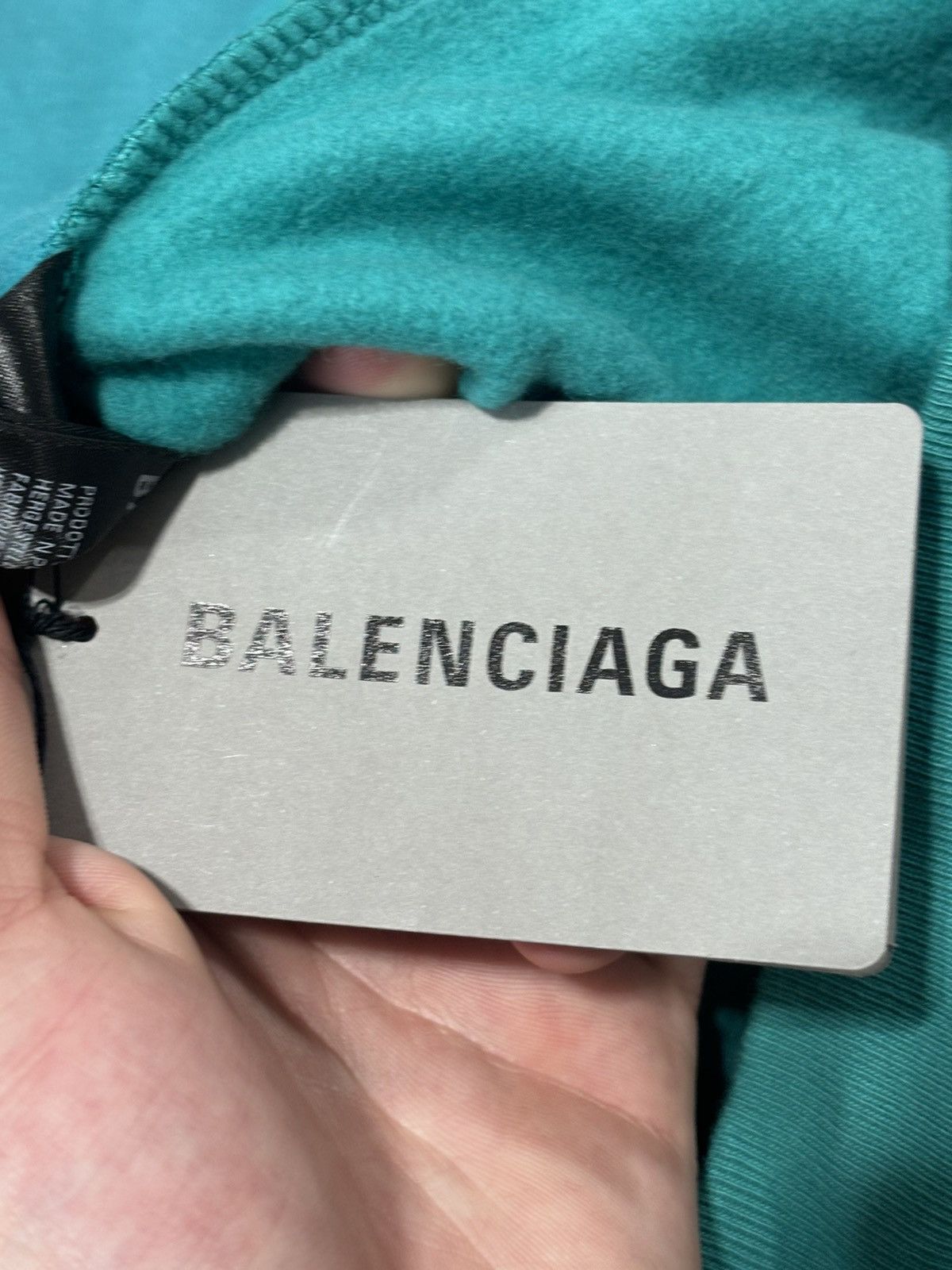 Balenciaga Balenciaga Teal Logo Hoodie Size US XS / EU 42 / 0 - 10 Thumbnail