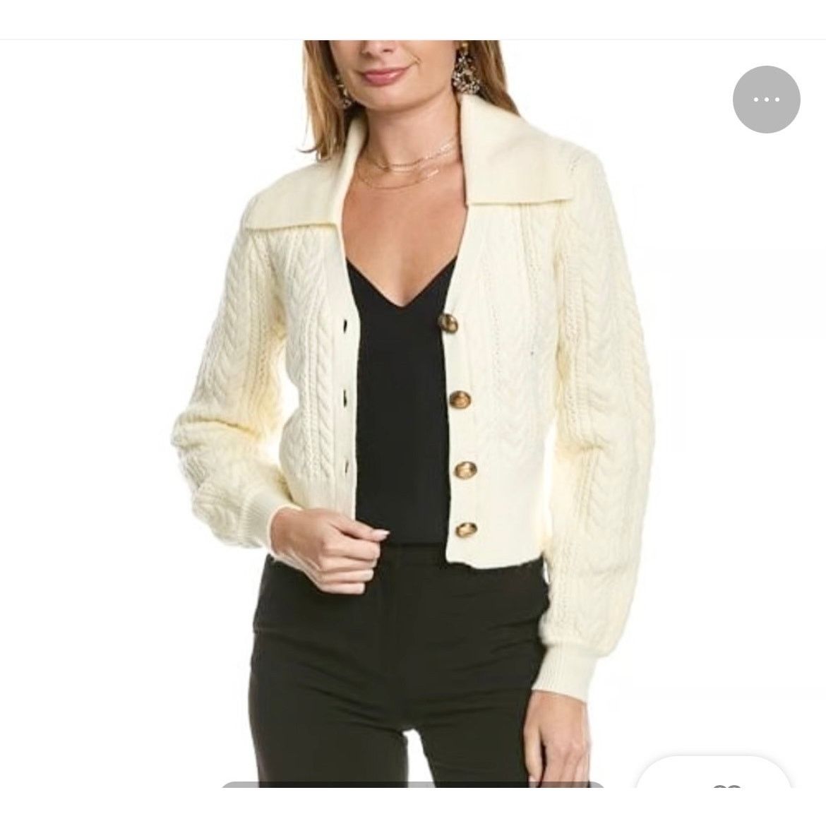 Other Alexia Admor Hazel Ivory Cable Knit Cardigan Sweater Size XL / US 12-14 / IT 48-50 - 1 Thumbnail