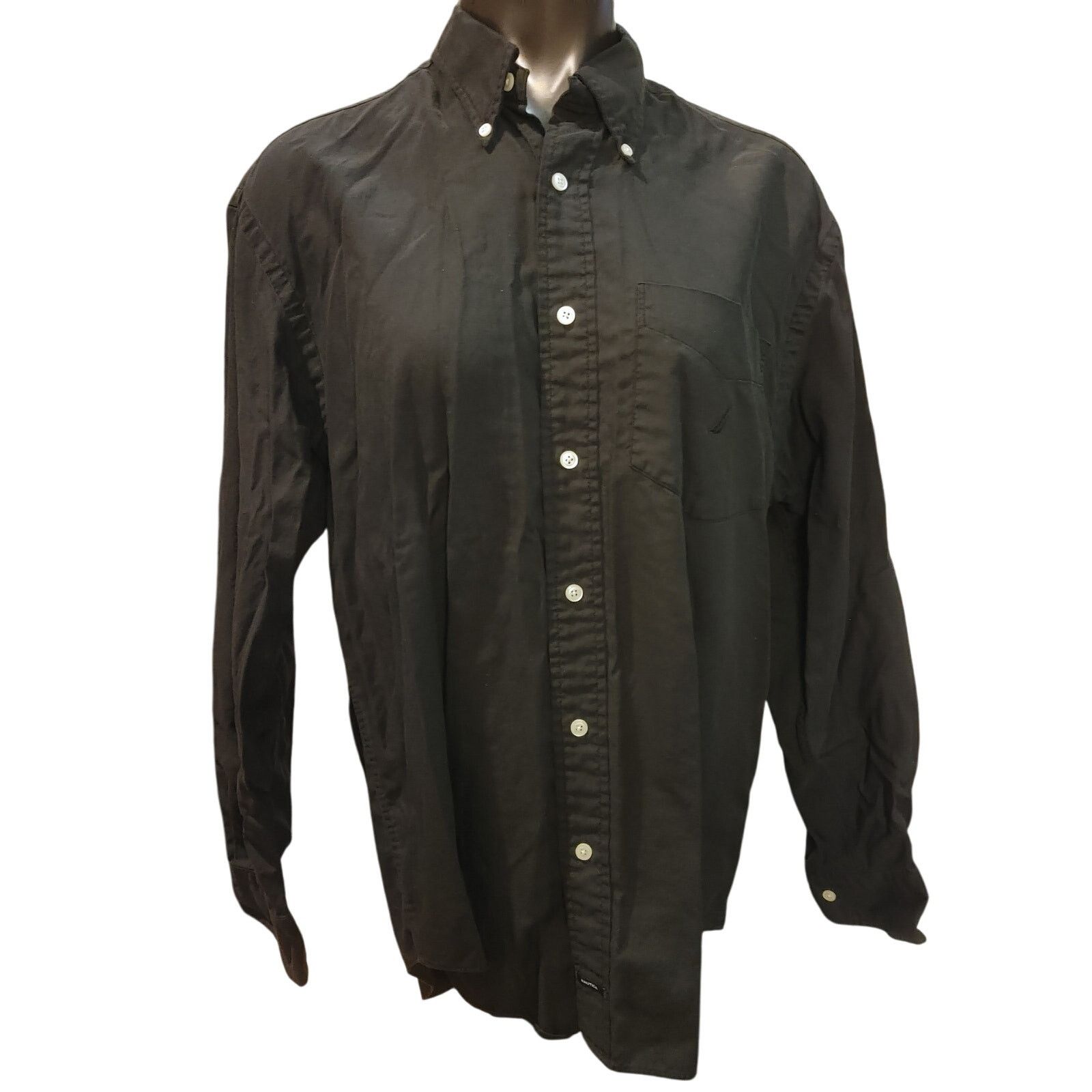Nautica Nautica Men's M Black Casual Button Down Dress Shirt Size US M / EU 48-50 / 2 - 1 Thumbnail