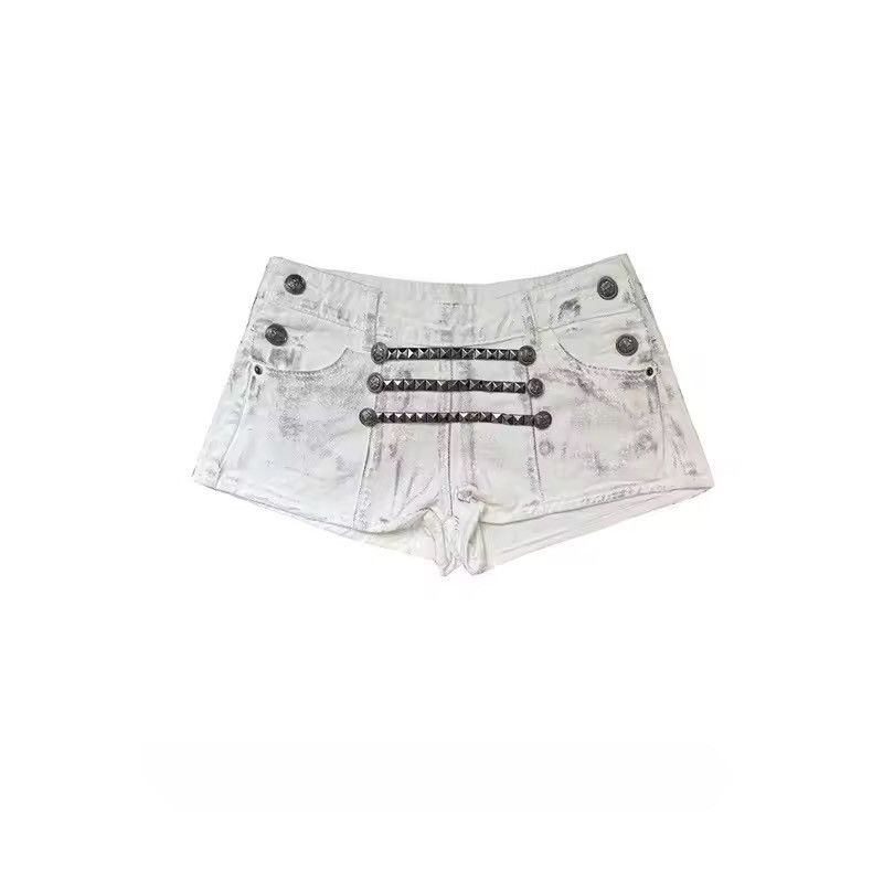 Vintage Y2K gothic punk low waist mini shorts 2000 style Size 26" / US 2 / IT 38 - 5 Thumbnail