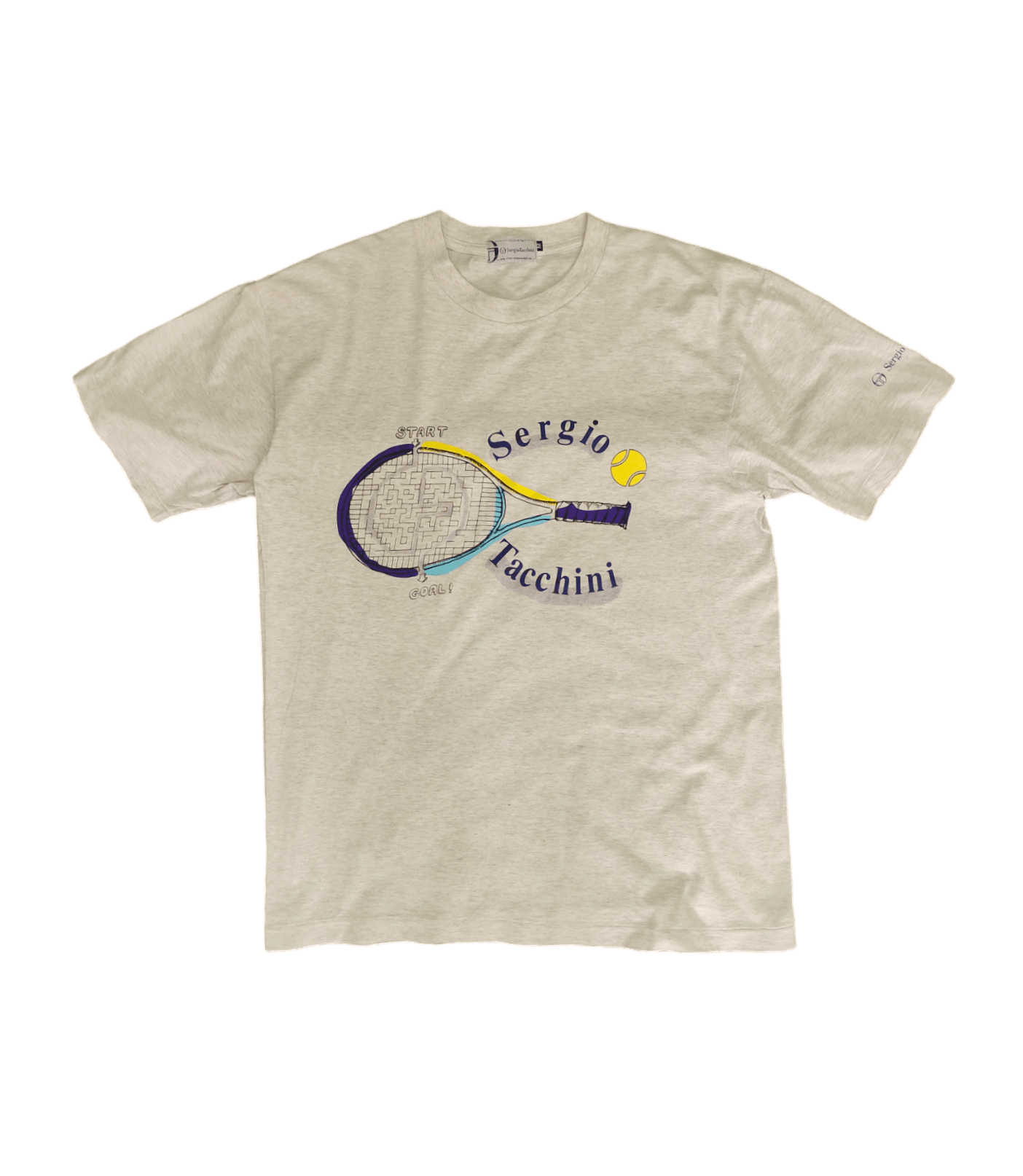 Sergio Tacchini Vintage Sergio Tacchini Racket Crack 'Puzzle Games' T-Shirt Size US M / EU 48-50 / 2 - 2 Thumbnail