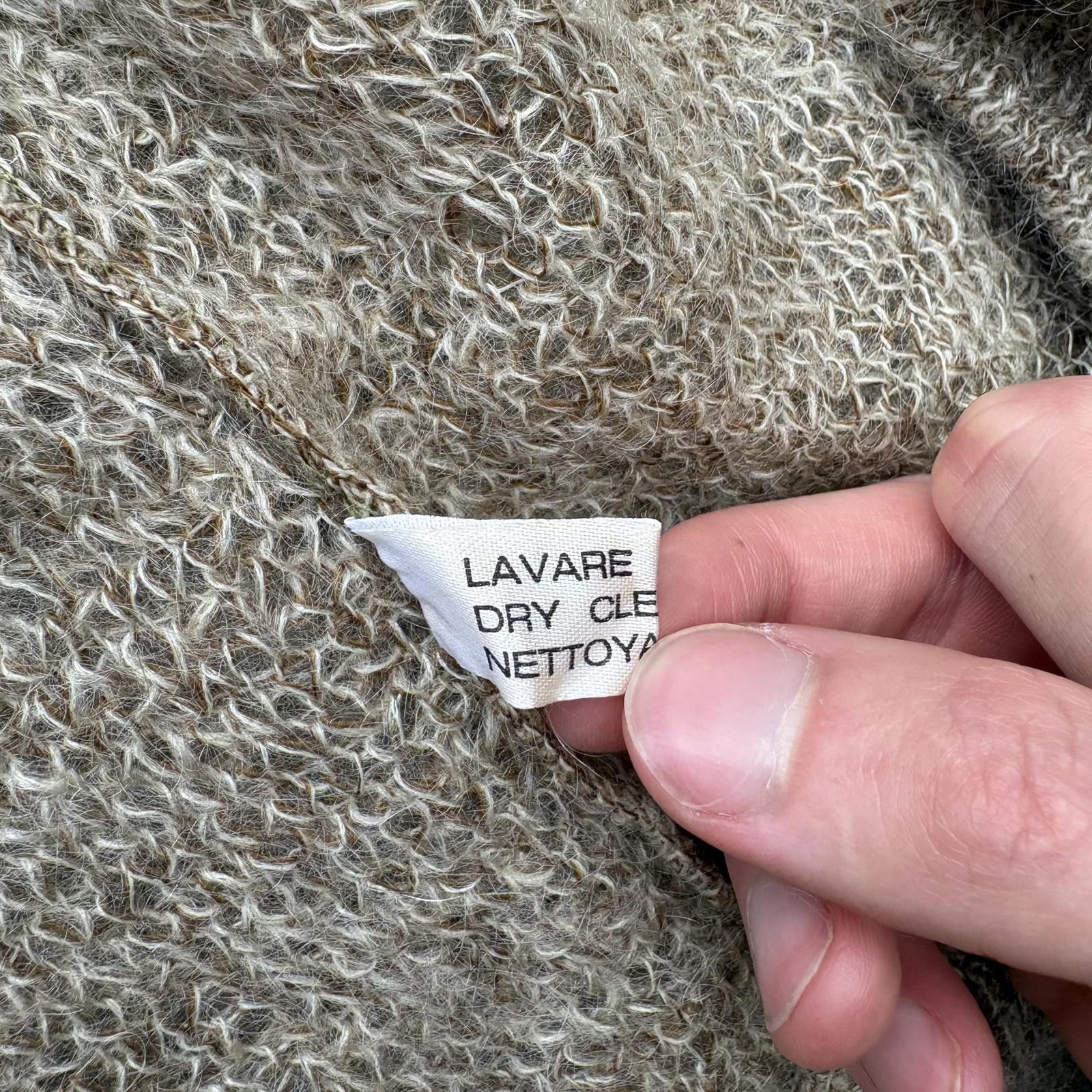 Vintage Vintage 60s Beige Mohair Fuzzy Kurt Cobain Sweater Cardigan Size US XL / EU 56 / 4 - 5 Thumbnail