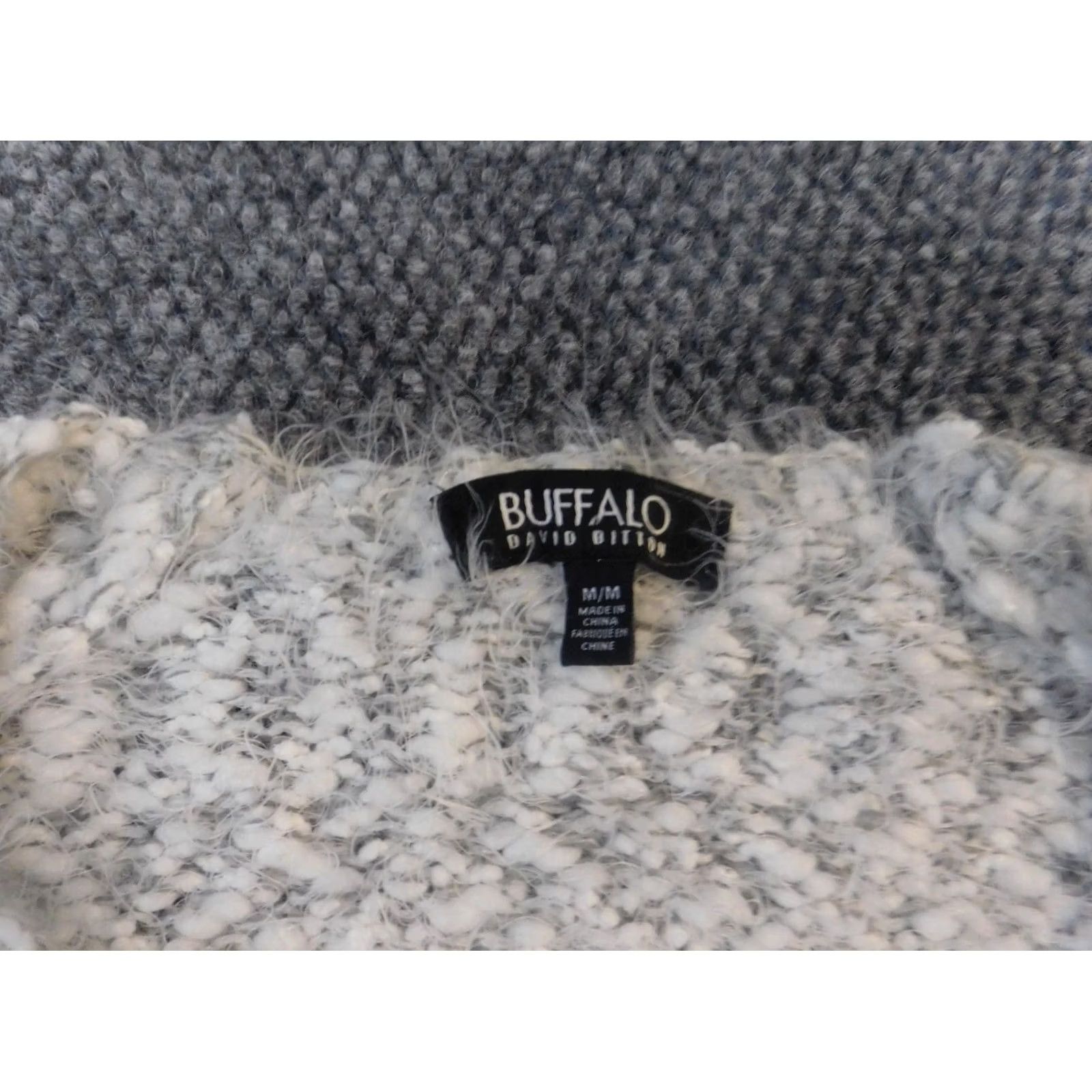 Buffalo David Bitton Buffalo by David Bitton Sweater Pullover Womens M Gray Knit Crew Neck Long Sleeve Embroidered Stretch Classic Size M / US 6-8 / IT 42-44 - 5 Thumbnail