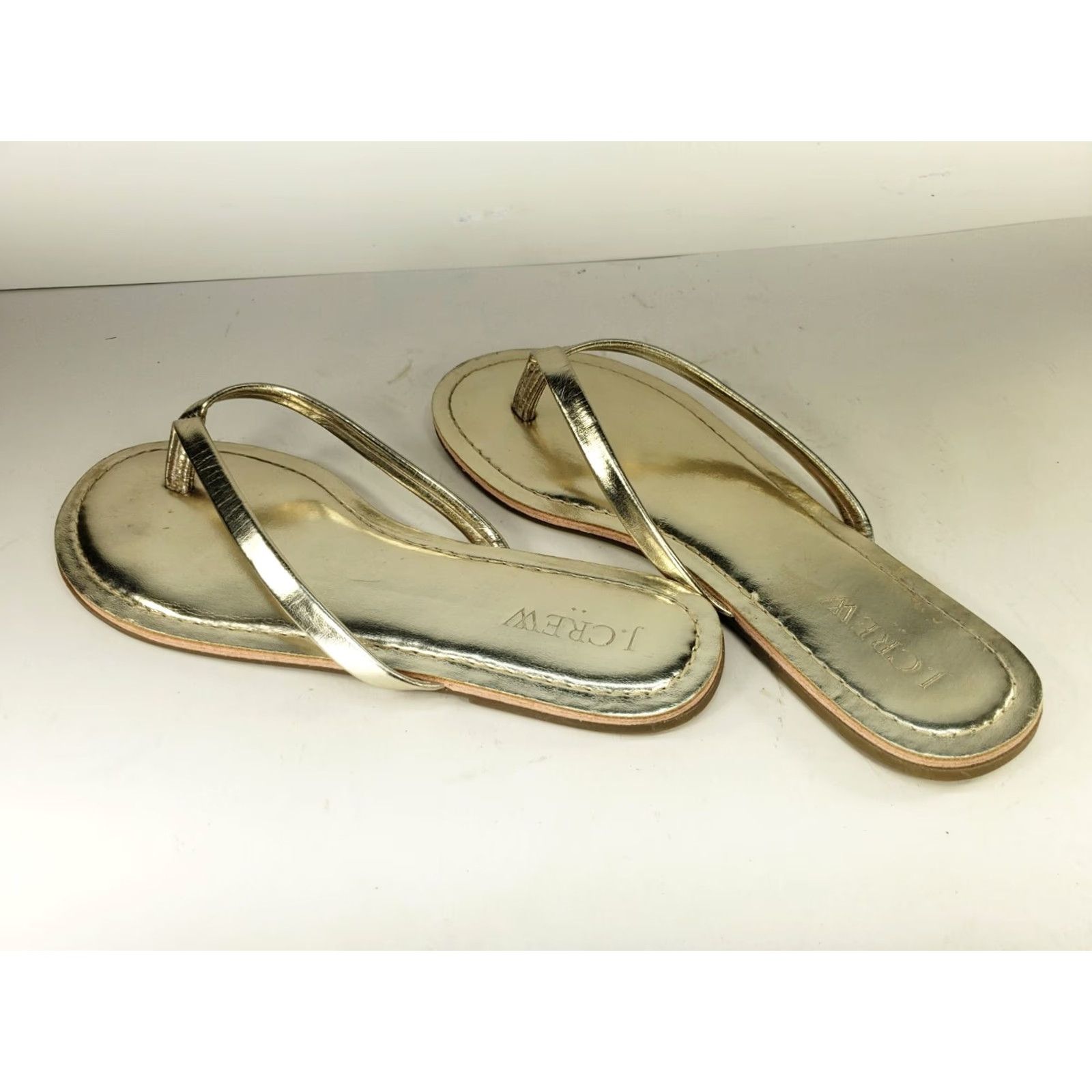 J.Crew J.CREW Sorrento Thong Sandal Flip Flop Casual Leather Gold Womens 6B Medium? Size US 6 / IT 36 - 5 Thumbnail