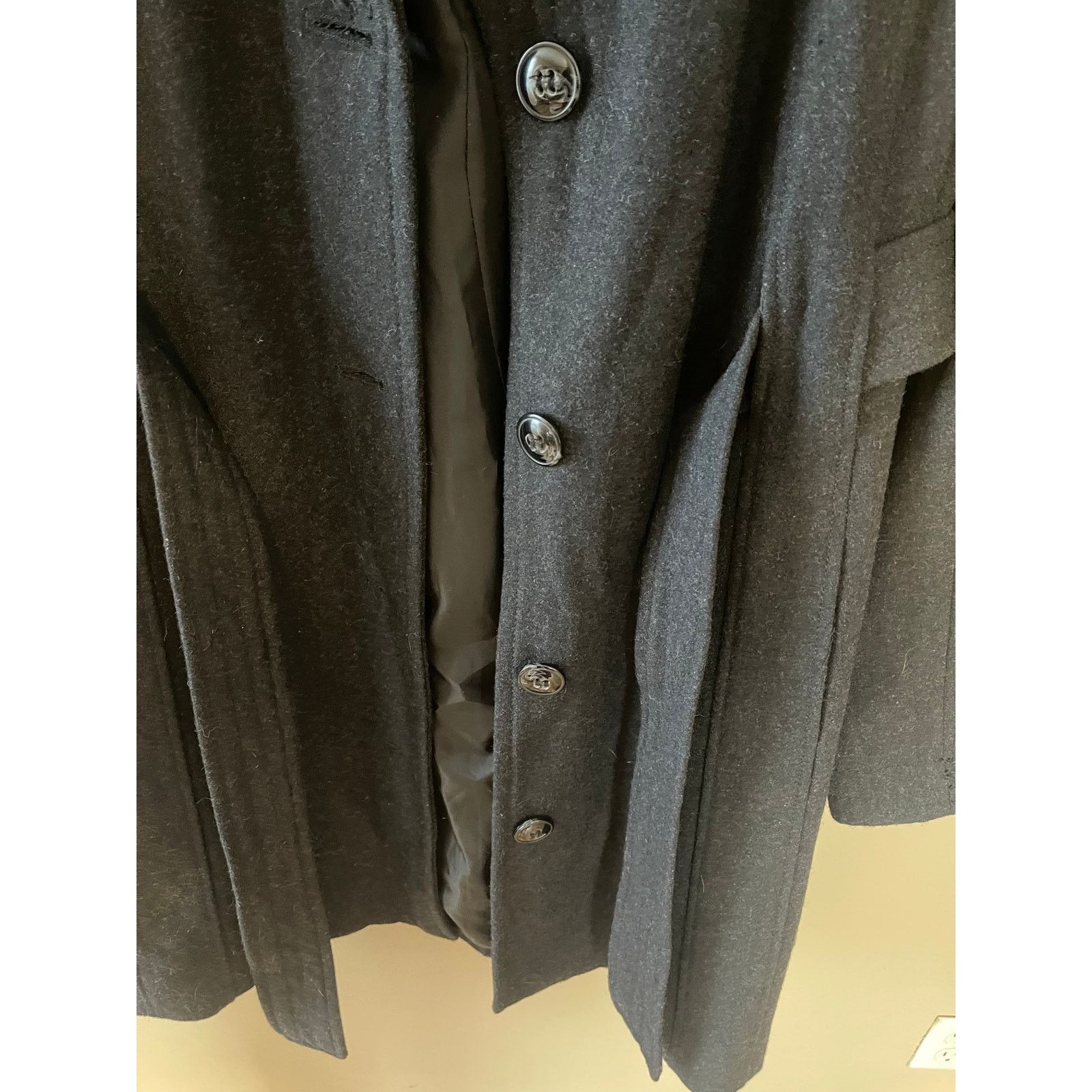 Jones New York Jones New York Women's Black Midi Wool Blend Peacoat Size XL / US 12-14 / IT 48-50 - 2 Thumbnail