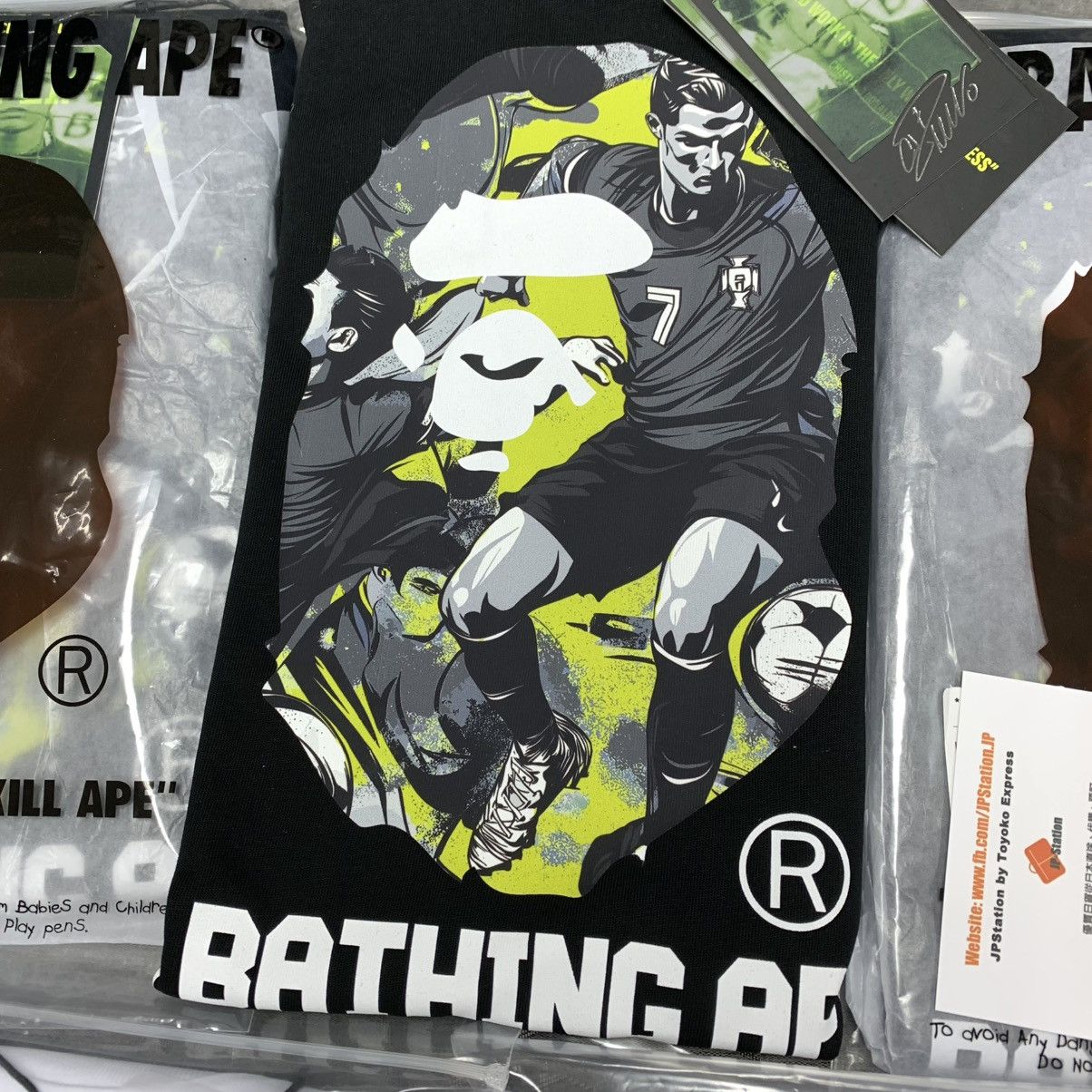 Bape BAPE x CR7 Life Cristiano Ronaldo Ape Head Tee 1L73110924 Size US L / EU 52-54 / 3 - 1 Thumbnail