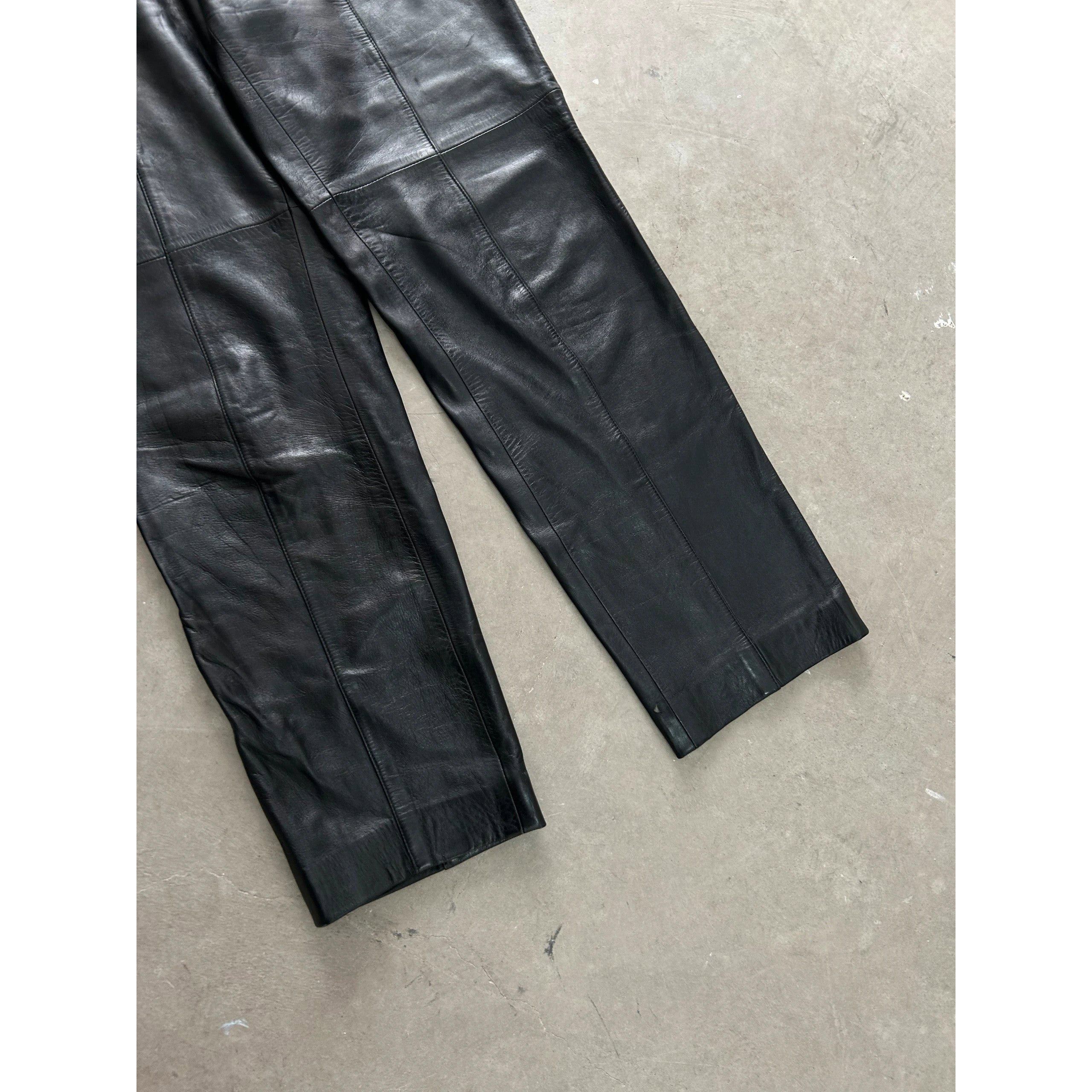 Loewe Loewe 1990's Black Leather Pants Size US 31 - 5 Thumbnail