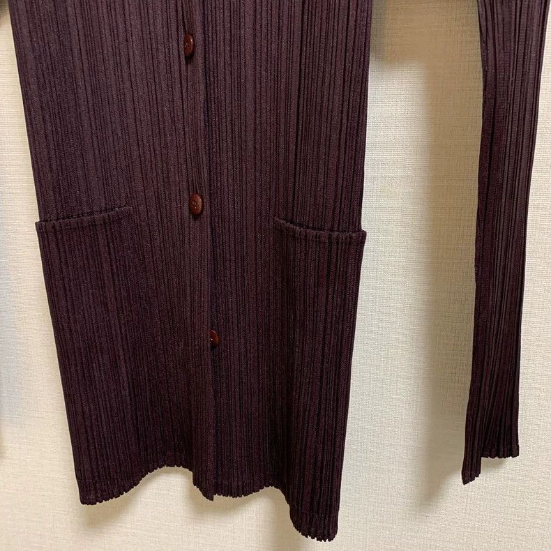 Issey Miyake Issey Miyake size:3 Brown pleated cardigan Size L / US 10 / IT 46 - 4 Thumbnail