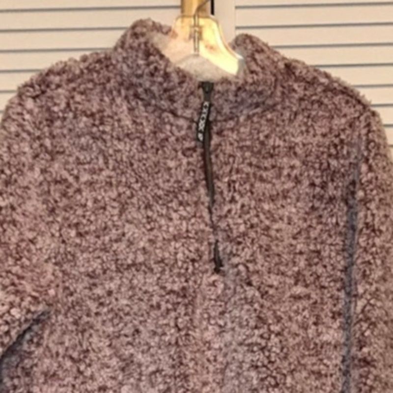 Other Time and Tru Burgundy Fleece Snow Tipped Sherpa Pullover L Size L / US 10 / IT 46 - 3 Thumbnail