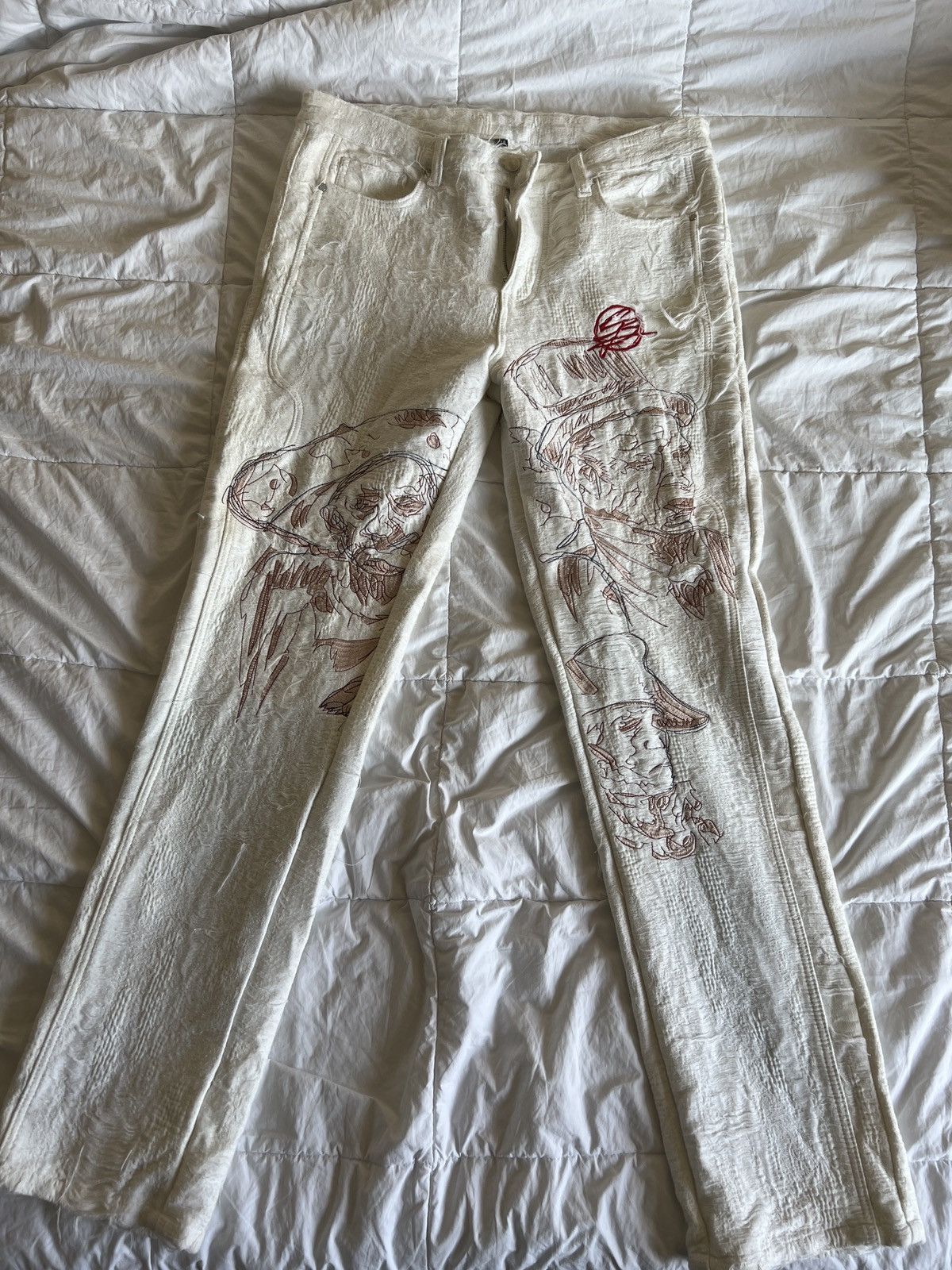 image of Vintage White Denim Designer Pants, Men's (Size 34)