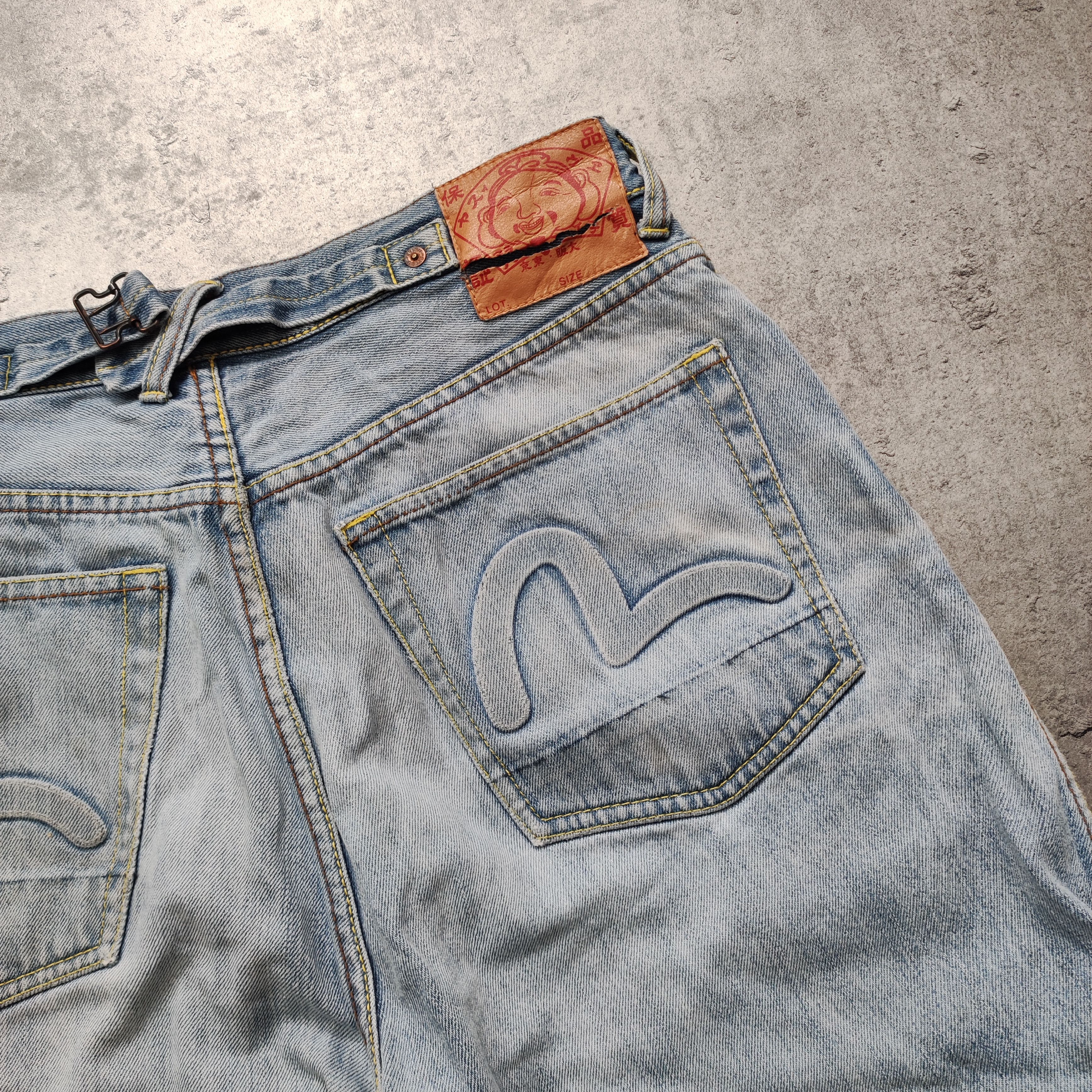 Evisu × Japanese Brand Japanese Brand Evisu Japan Classic Double Logo Denim Shorts Size US 34 / EU 50 - 15 Thumbnail