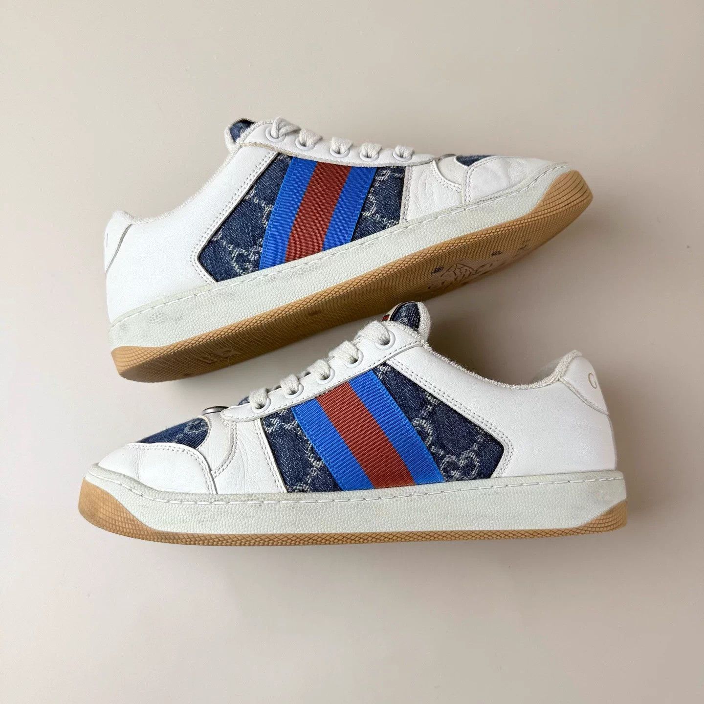 Gucci GUCCI Denim Double G Enamel Distressed Women's 36.5 95 New Size US 5.5 / IT 35.5 - 5 Thumbnail