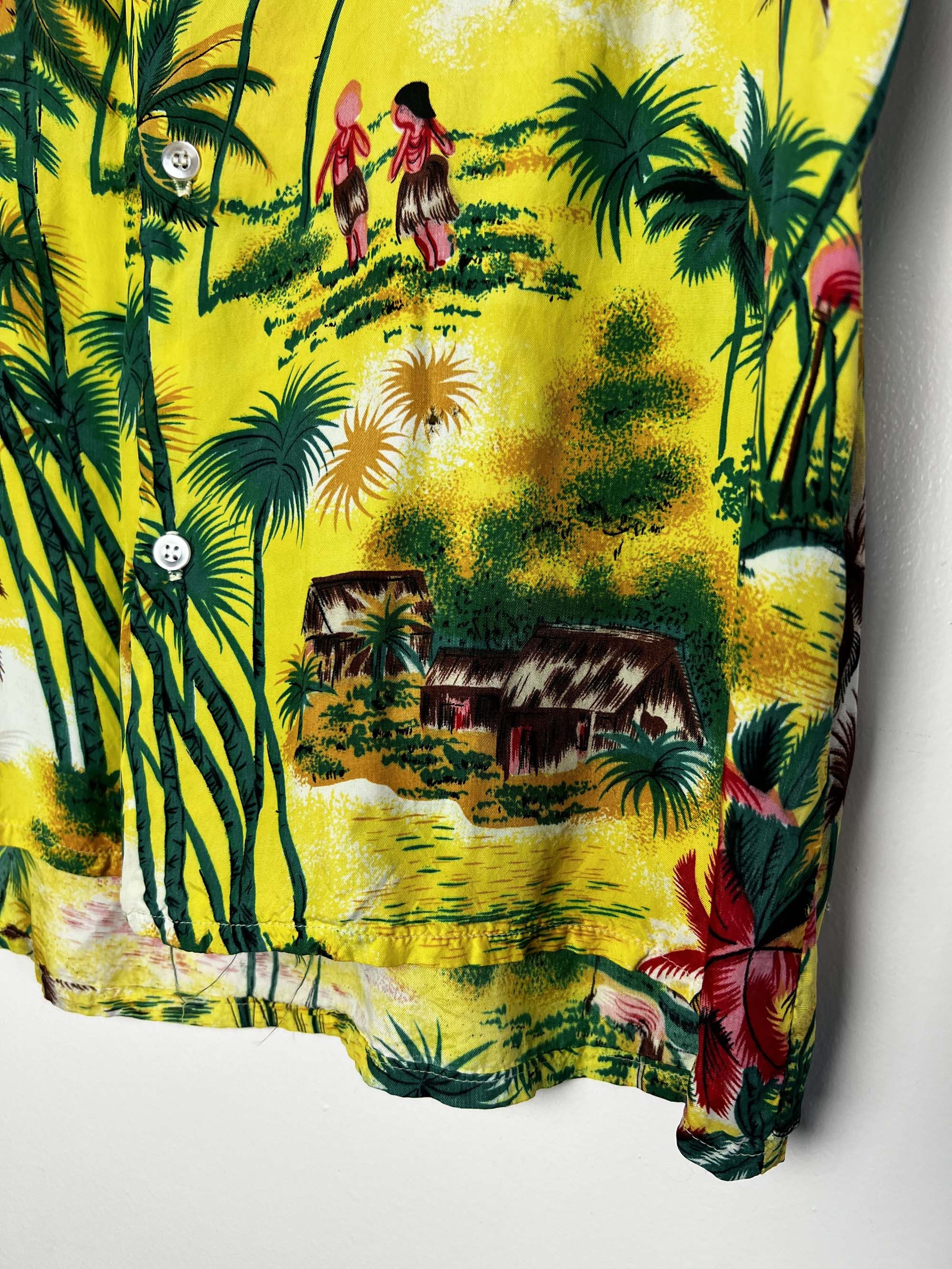 Vintage Vintage 1940's-1950's TAHITI Rayon Island Palm Tree Shirt Size US M / EU 48-50 / 2 - 8 Thumbnail