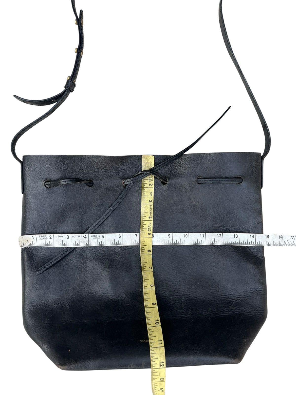 Mansur Gavriel Distressed Patina Black Leather Mansur Gavriel Sling Bag Size ONE SIZE - 2 Thumbnail