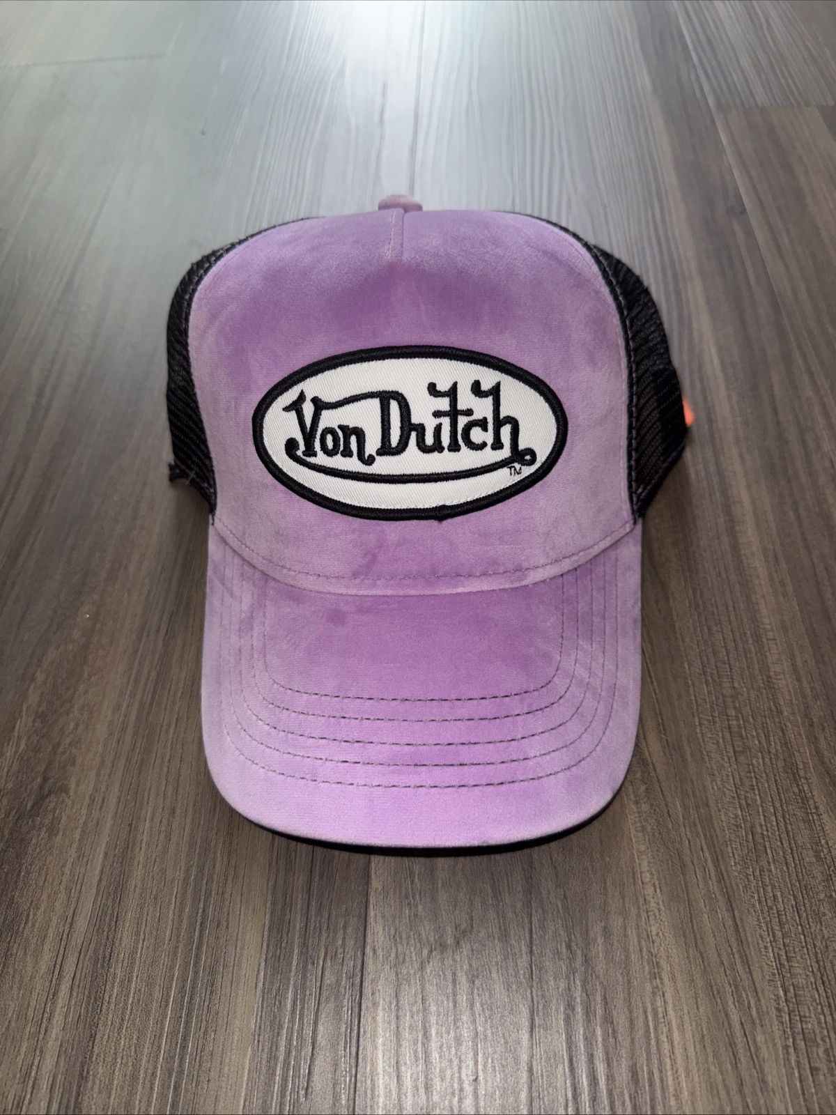 Von Dutch Von Dutch Trucker Hat Purple Fuzzy Front Black Mesh Snapback Size ONE SIZE - 1 Thumbnail