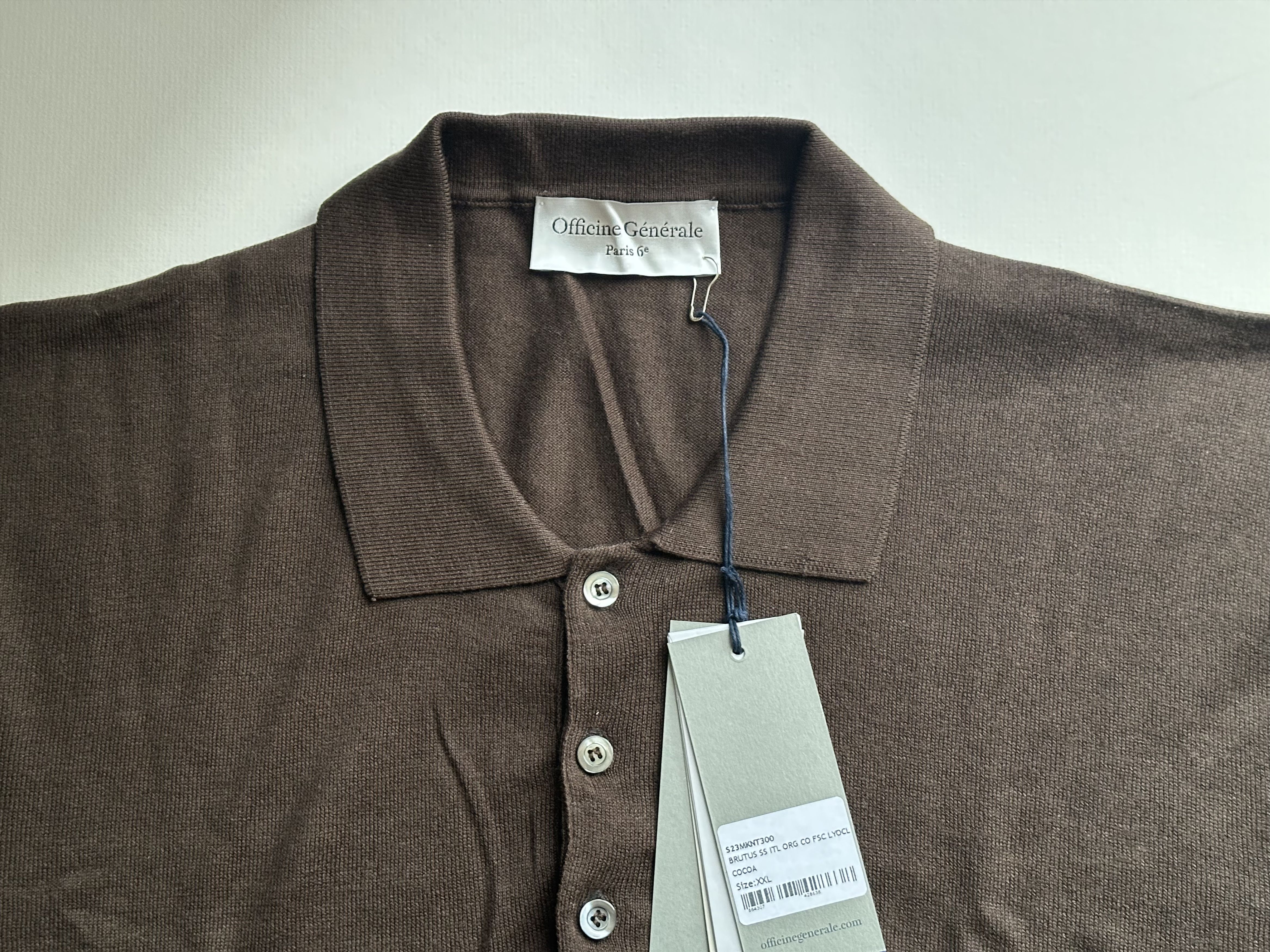 Officine Generale Officine Generale Brutus Oversize Polo - Brown - XXL (NWT) Size US XXL / EU 58 / 5 - 5 Thumbnail