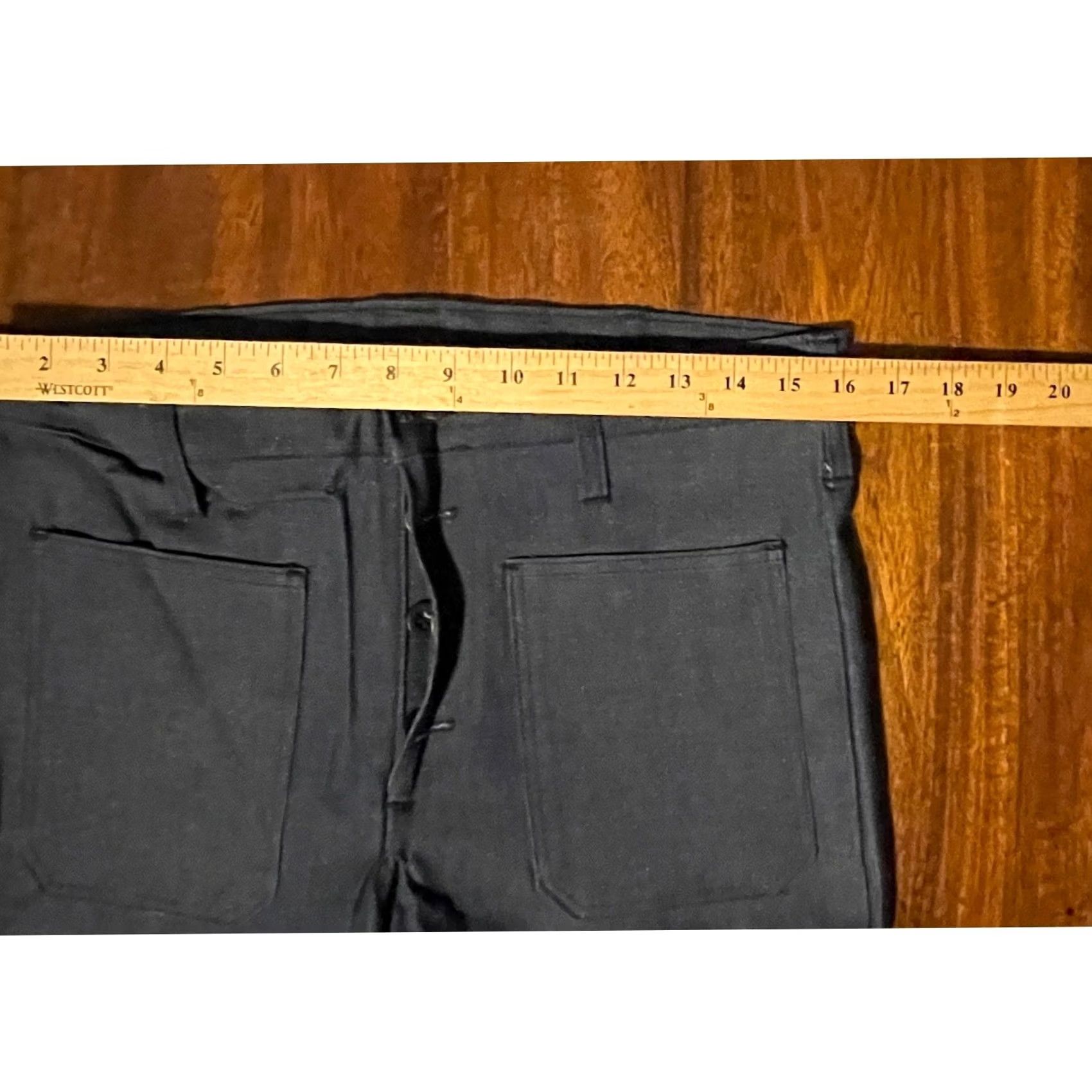 Vintage Vtg United Garment Workers of America Work Utility Flared Pants Button Fly Pants Blue 34 Mens Size US 34 / EU 50 - 3 Thumbnail