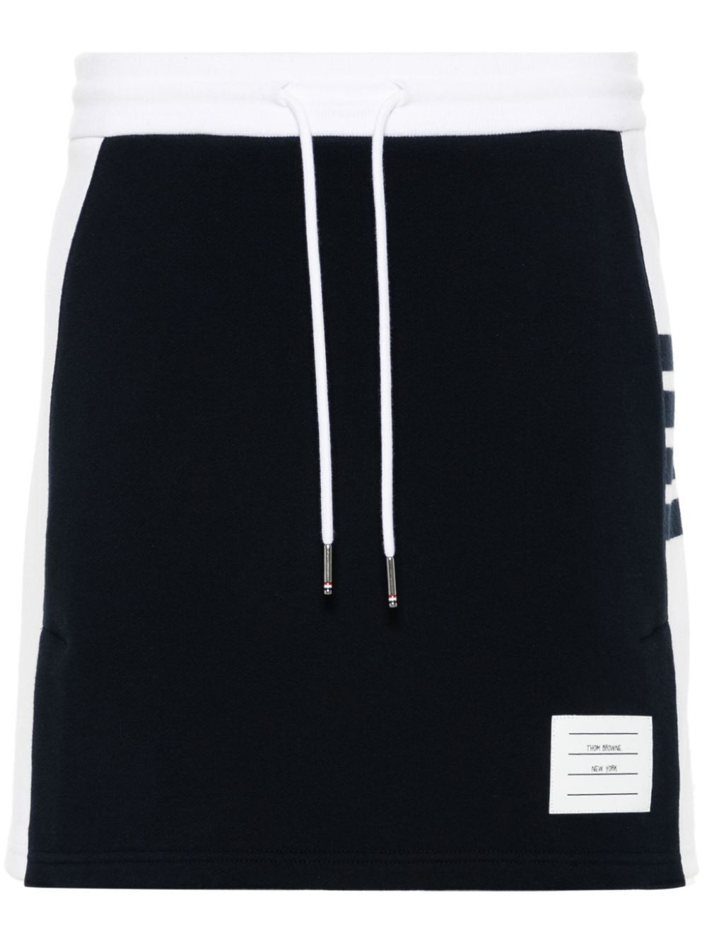 Thom Browne MINI SKIRT W/ ENGINEERED 4 BAR IN BLOCKED CLASSIC SOLID CLASSIC LOOPBACK JERSEY Size 28" / US 6 / IT 42 - 1 Thumbnail