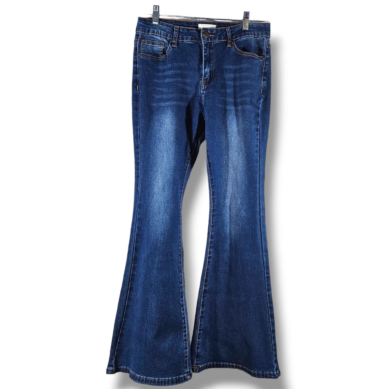 Other EUC Bamboo Juniors High Waist Flare Jeas Sz. 11x30 Dark Wash Size 28" / US 6 / IT 42 - 2 Thumbnail