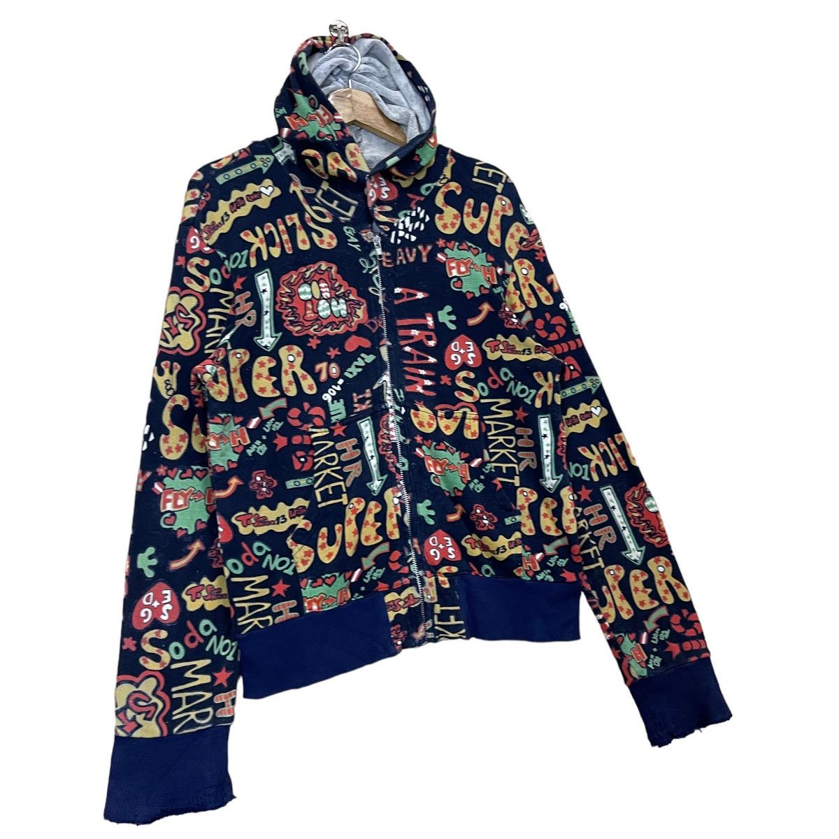 Japanese Brand × Vintage Vintage 90’s Super Slick Art Design Zipper Hoodie Size US M / EU 48-50 / 2 - 2 Thumbnail