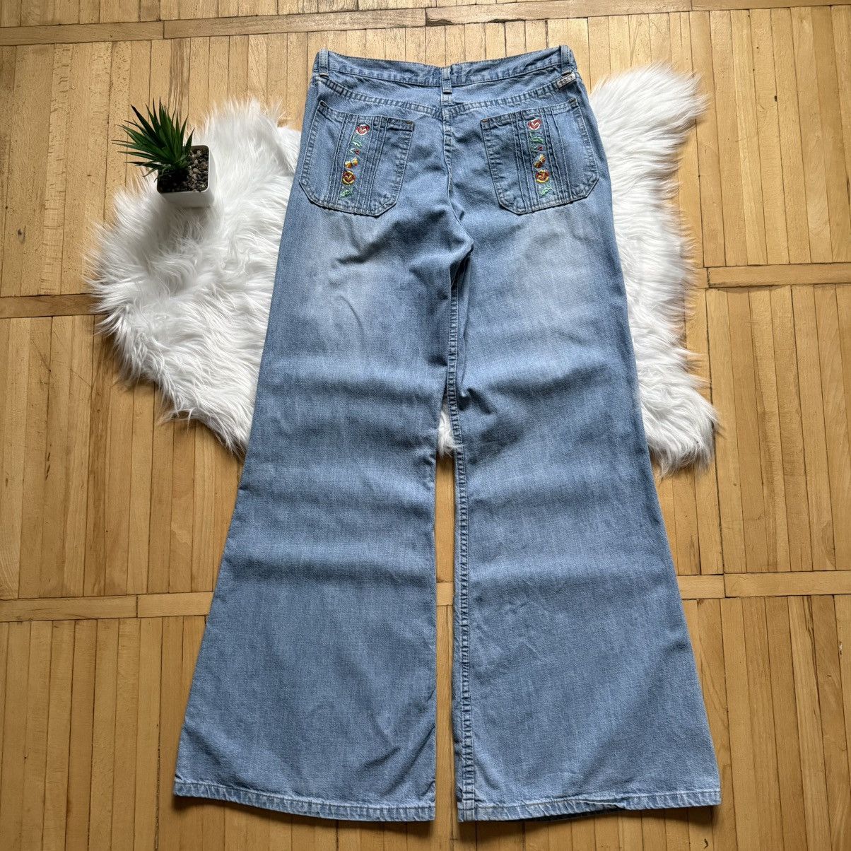 If Six Was Nine 📌 Vintage Y2K M.O.T.O Extra Flared Washed LGB Jeans Size 27" / US 4 / IT 40 - 1 Thumbnail